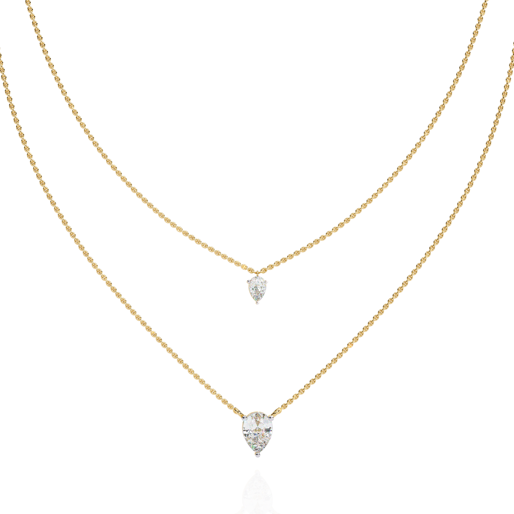 Solitairekart 1.46ct Elegant Natural Diamond Pear Duo Necklace-H Color, VS1 Clarity