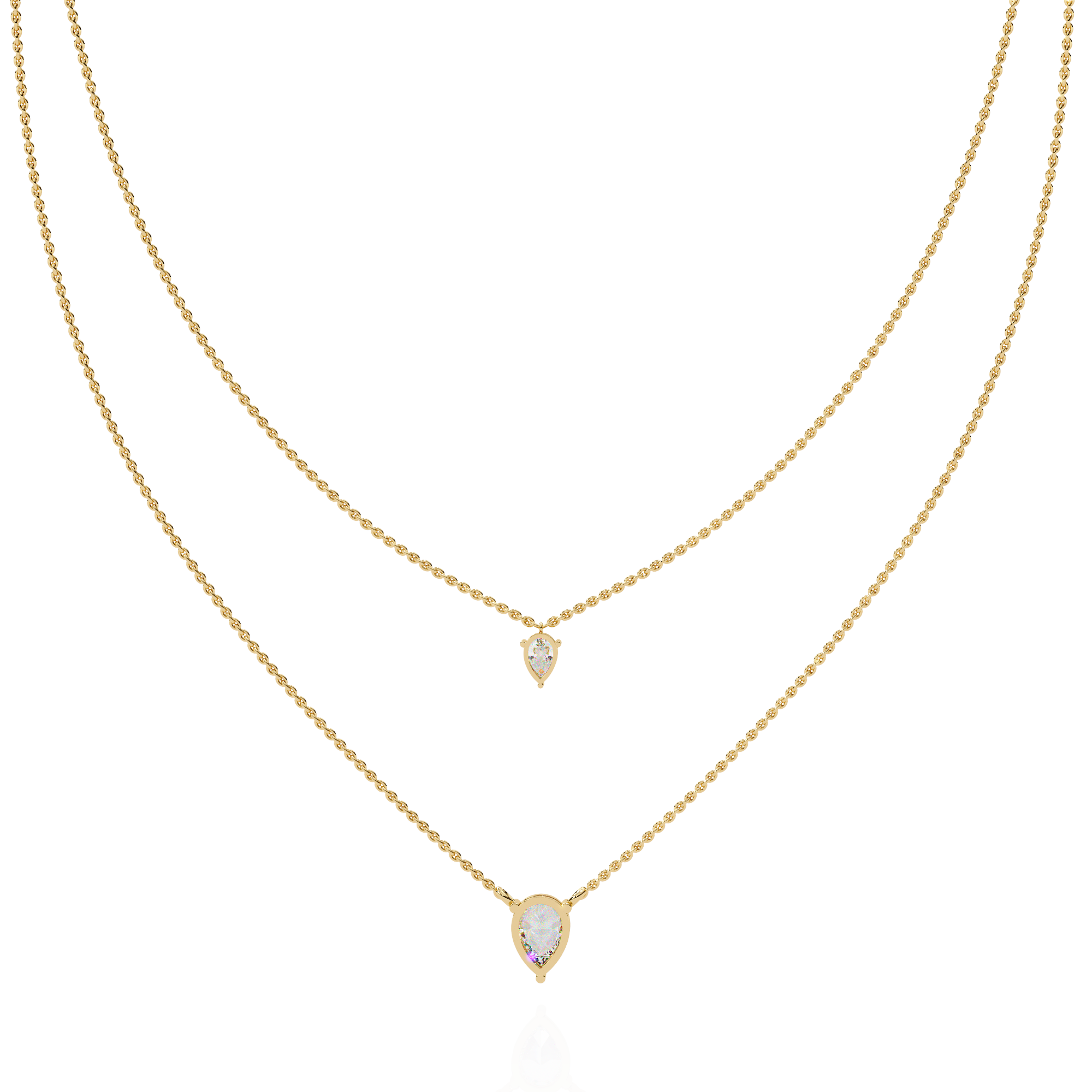 Solitairekart 1.46ct Elegant Lab Grown Diamond Pear Duo Necklace