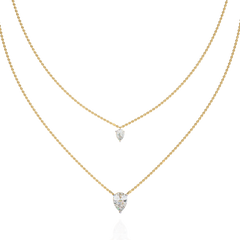Solitairekart 1.46ct Elegant Lab Grown Diamond Pear Duo Necklace