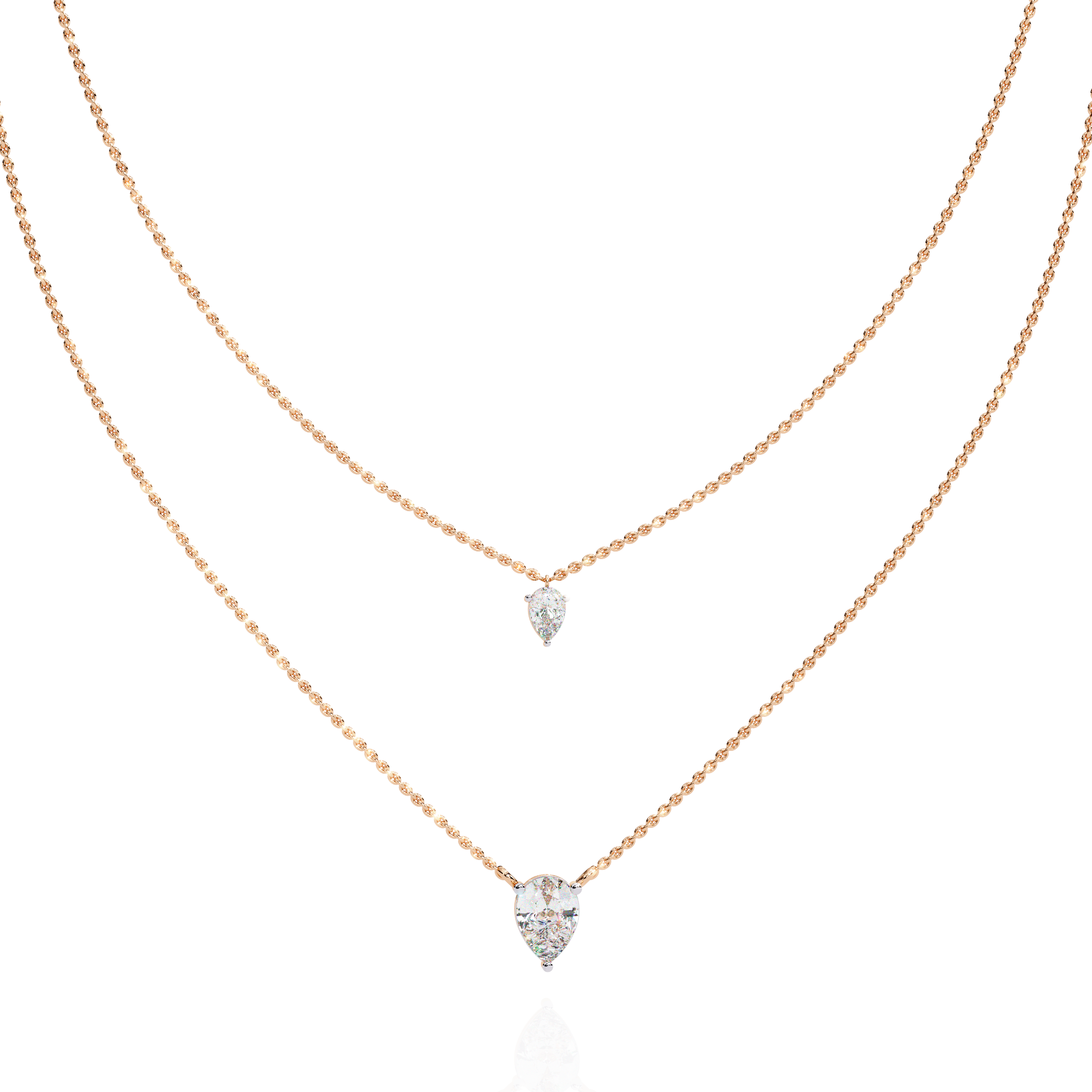 Solitairekart 1.46ct Elegant Lab Grown Diamond Pear Duo Necklace