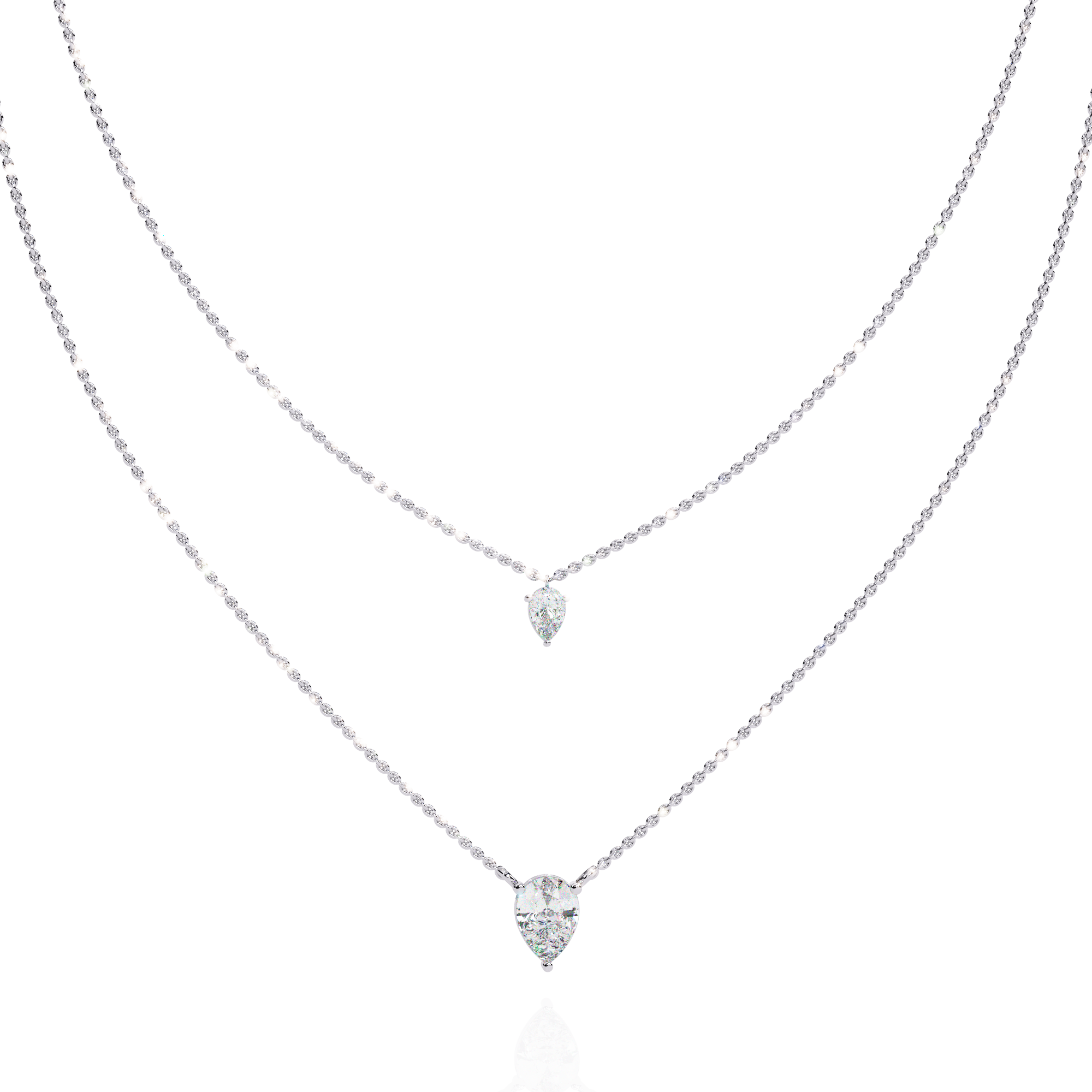 Solitairekart 1.46ct Elegant Lab Grown Diamond Pear Duo Necklace