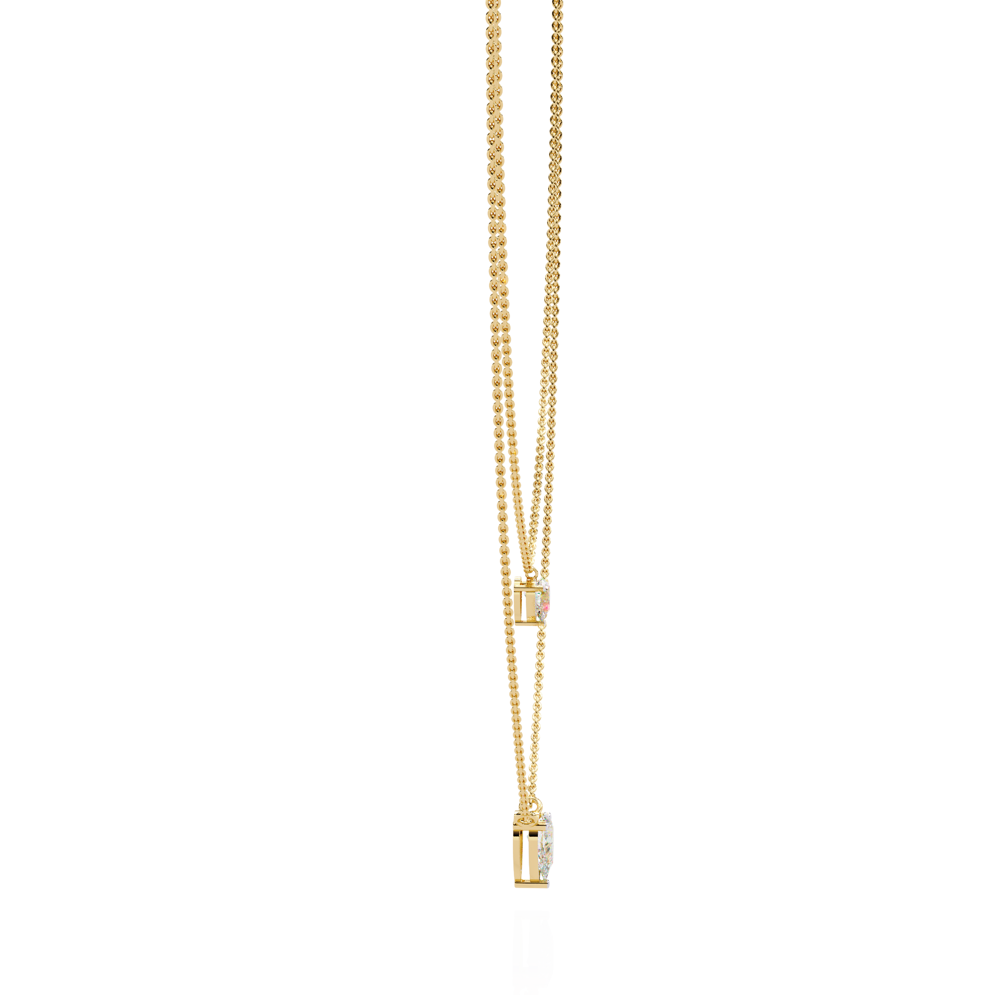 Solitairekart 1.46ct Elegant Natural Diamond Pear Duo Necklace-H Color, VS1 Clarity