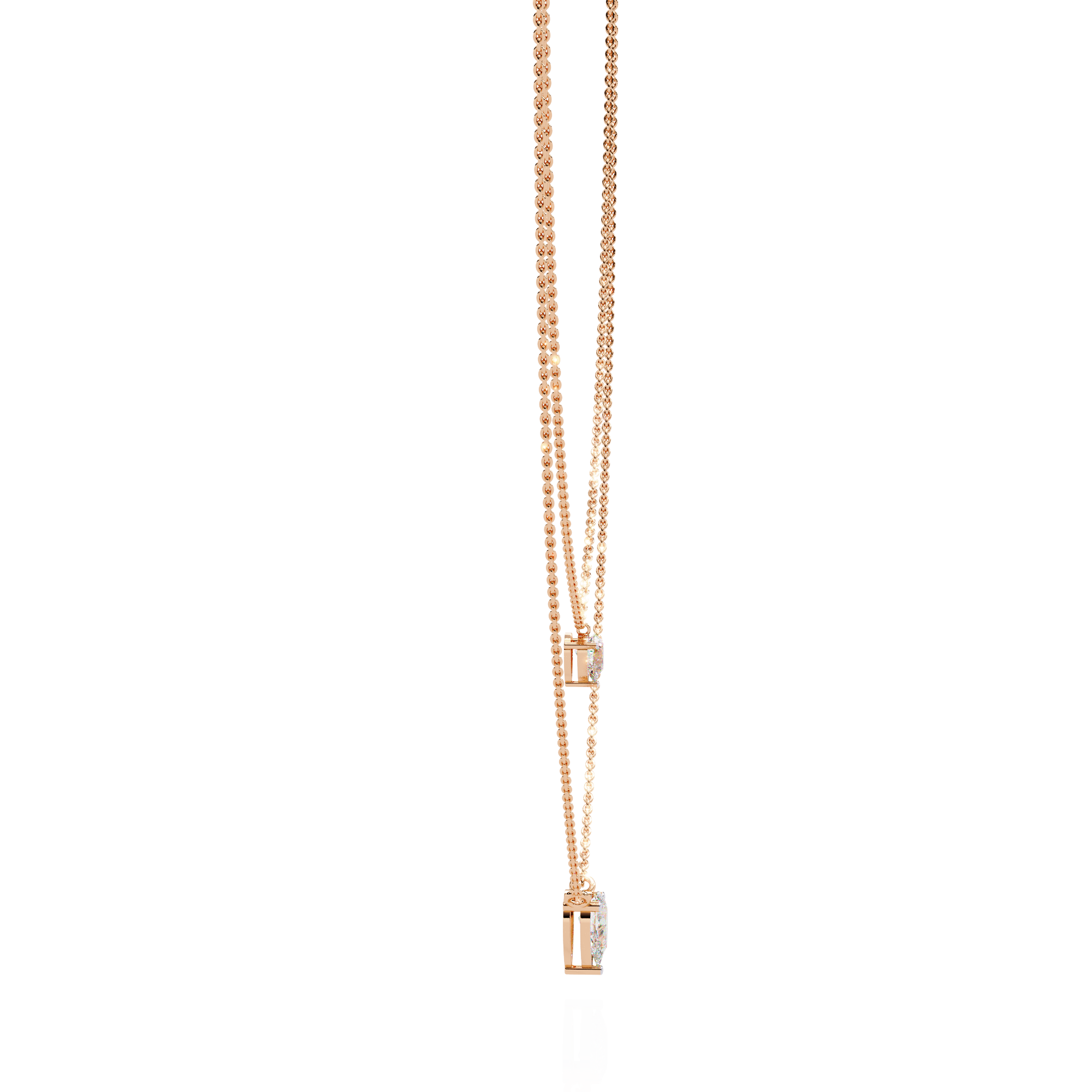 Solitairekart 1.46ct Elegant Natural Diamond Pear Duo Necklace-H Color, VS1 Clarity