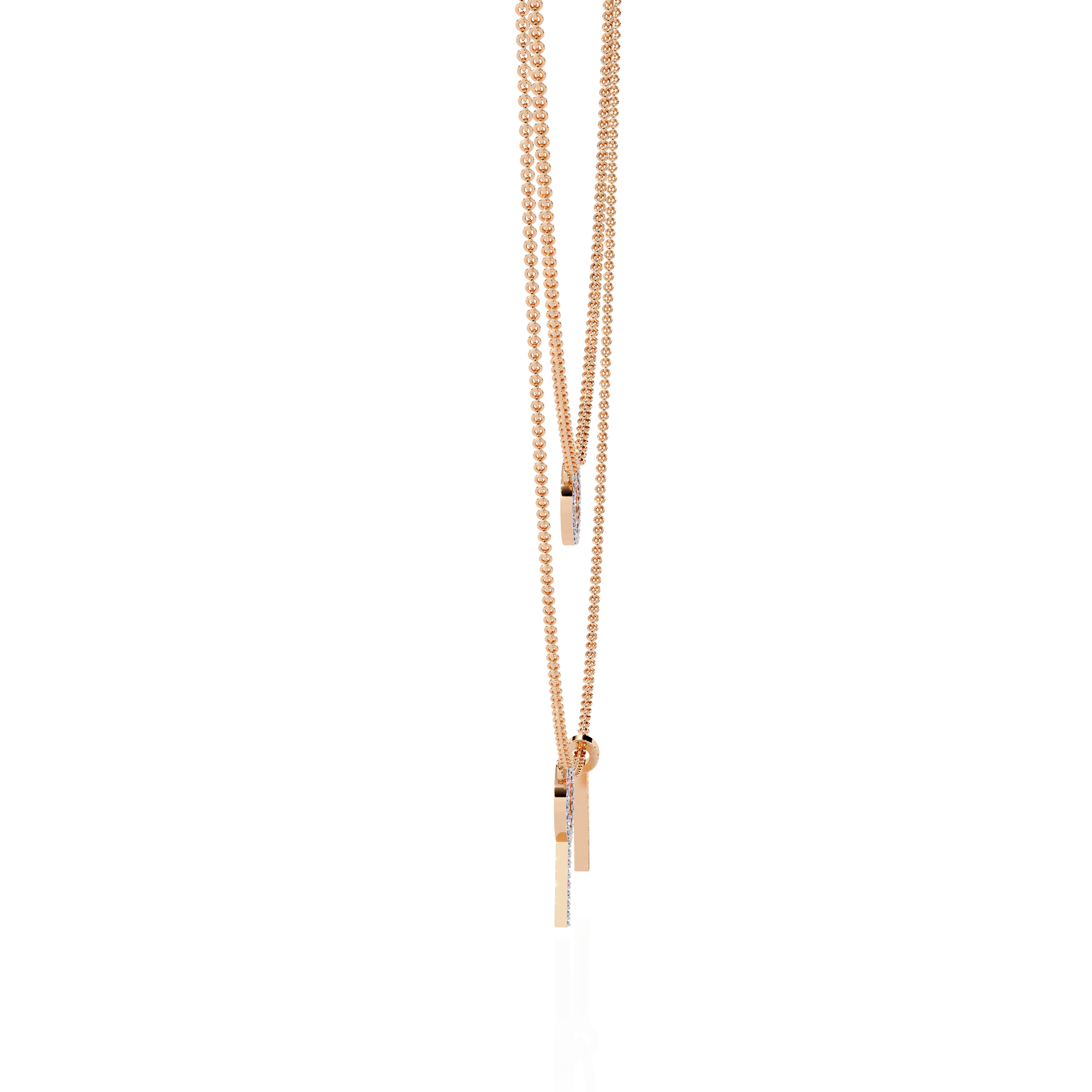 Solitairekart 0.29ct Natural Diamond Orbit and Bar Layered Necklace-HI Color, VS-SI Clarity