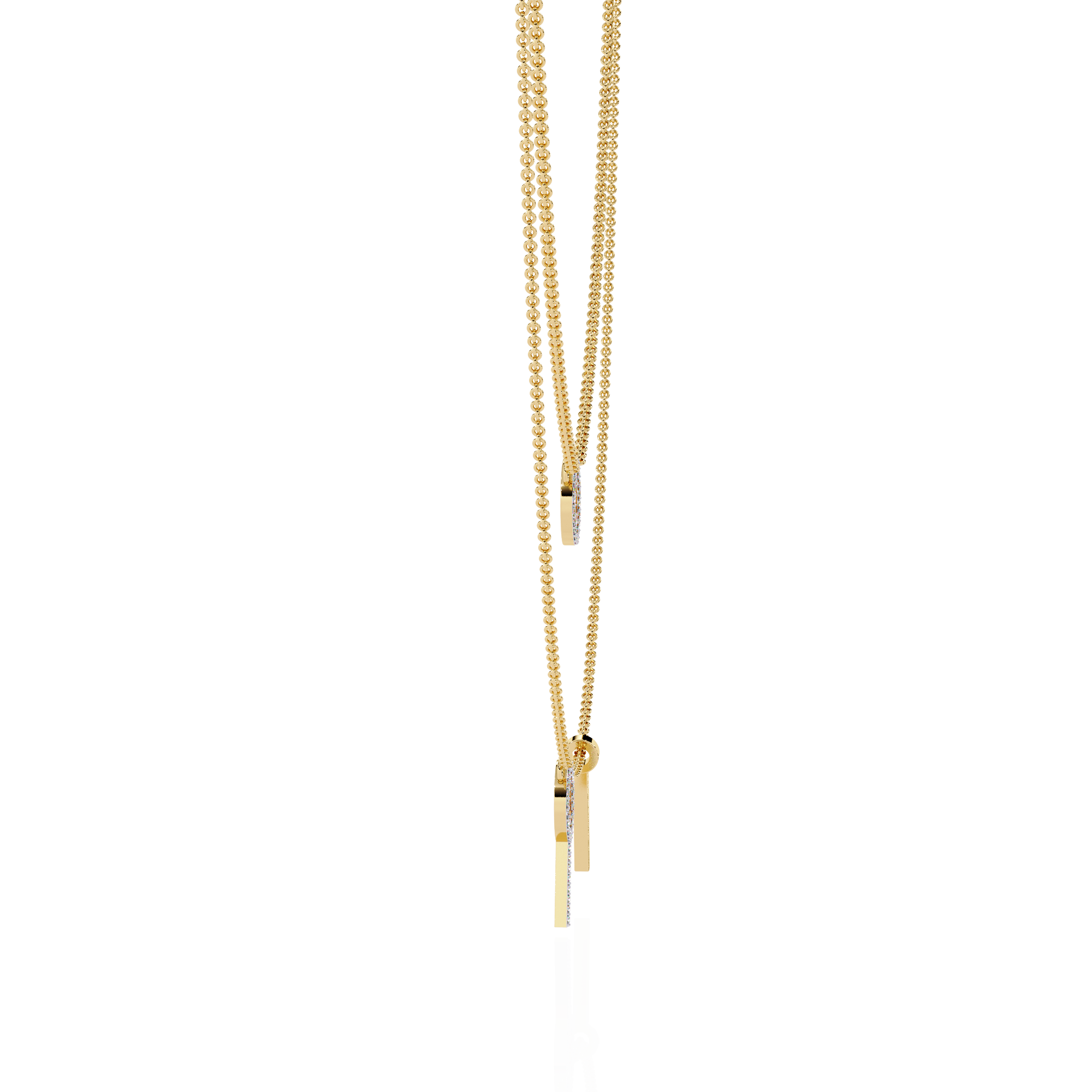 Solitairekart 0.29ct Natural Diamond Orbit and Bar Layered Necklace-HI Color, VS-SI Clarity