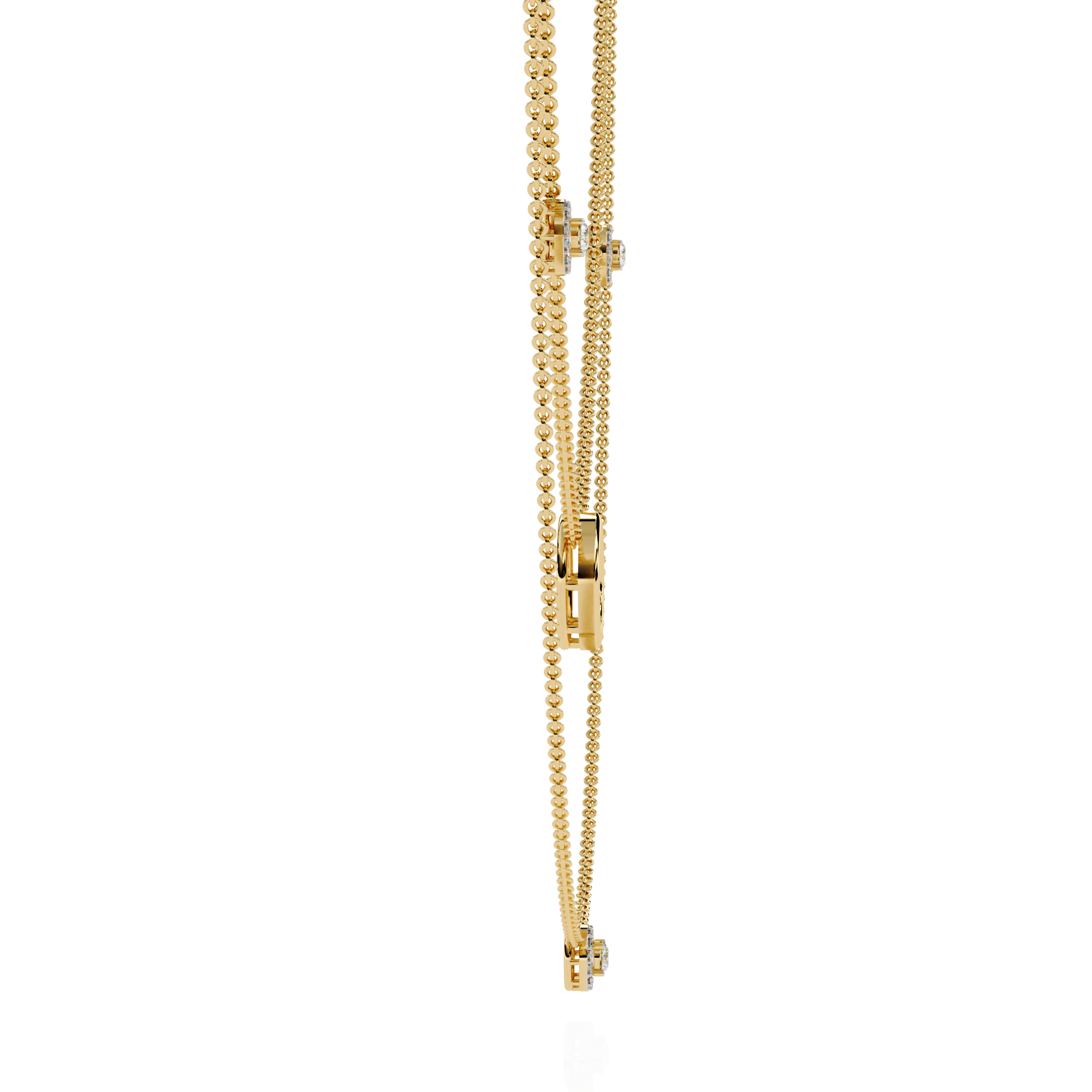 Solitairekart 0.46ct Natural Diamond Trio Charm Necklace-HI Color, VS-SI Clarity