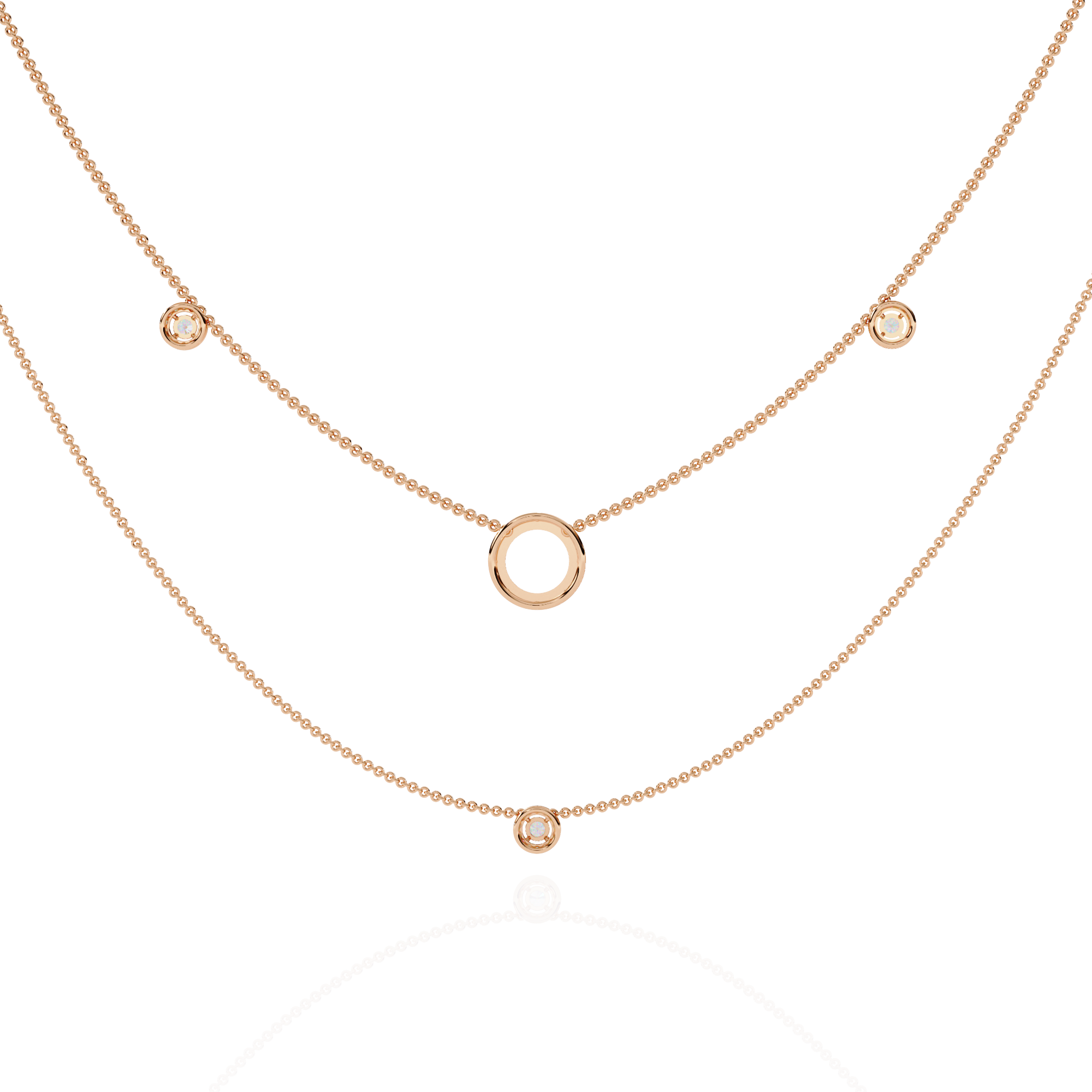 Solitairekart 0.46ct Lab Grown Diamond Trio Charm Necklace