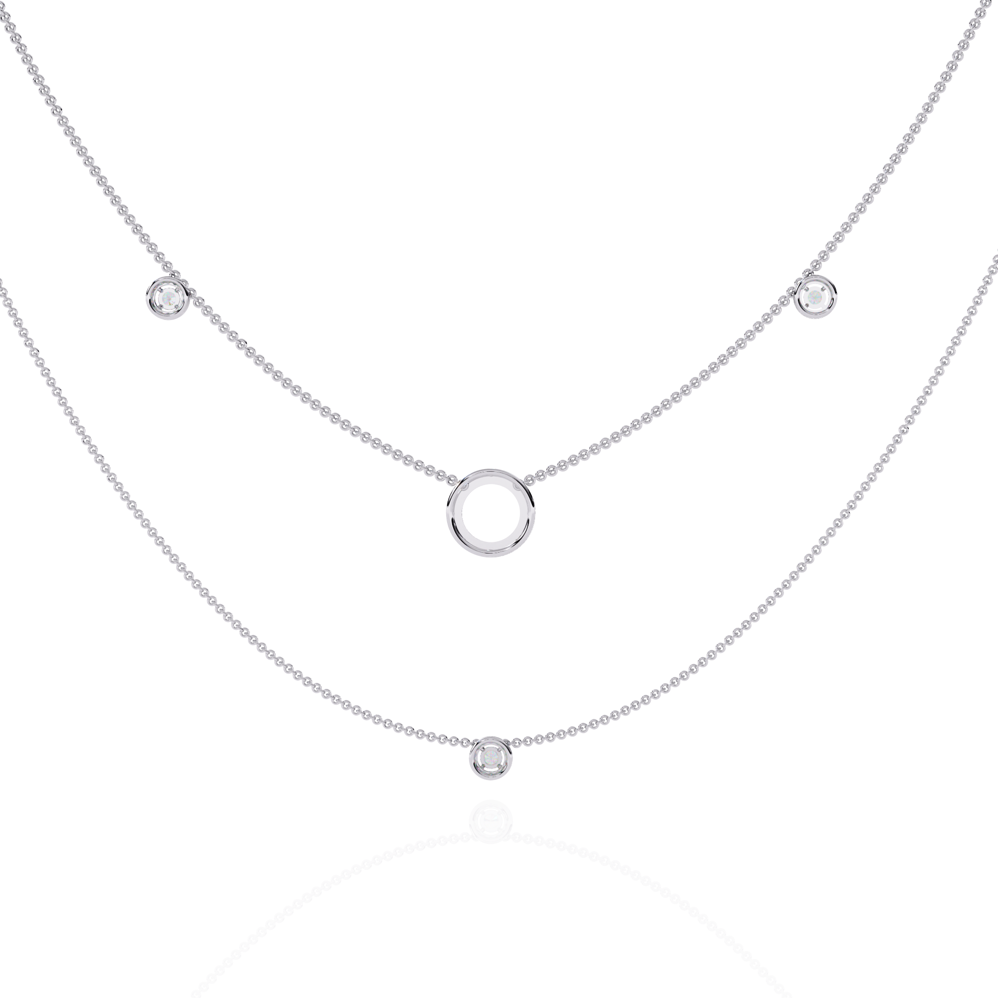 Solitairekart 0.46ct Natural Diamond Trio Charm Necklace-HI Color, VS-SI Clarity
