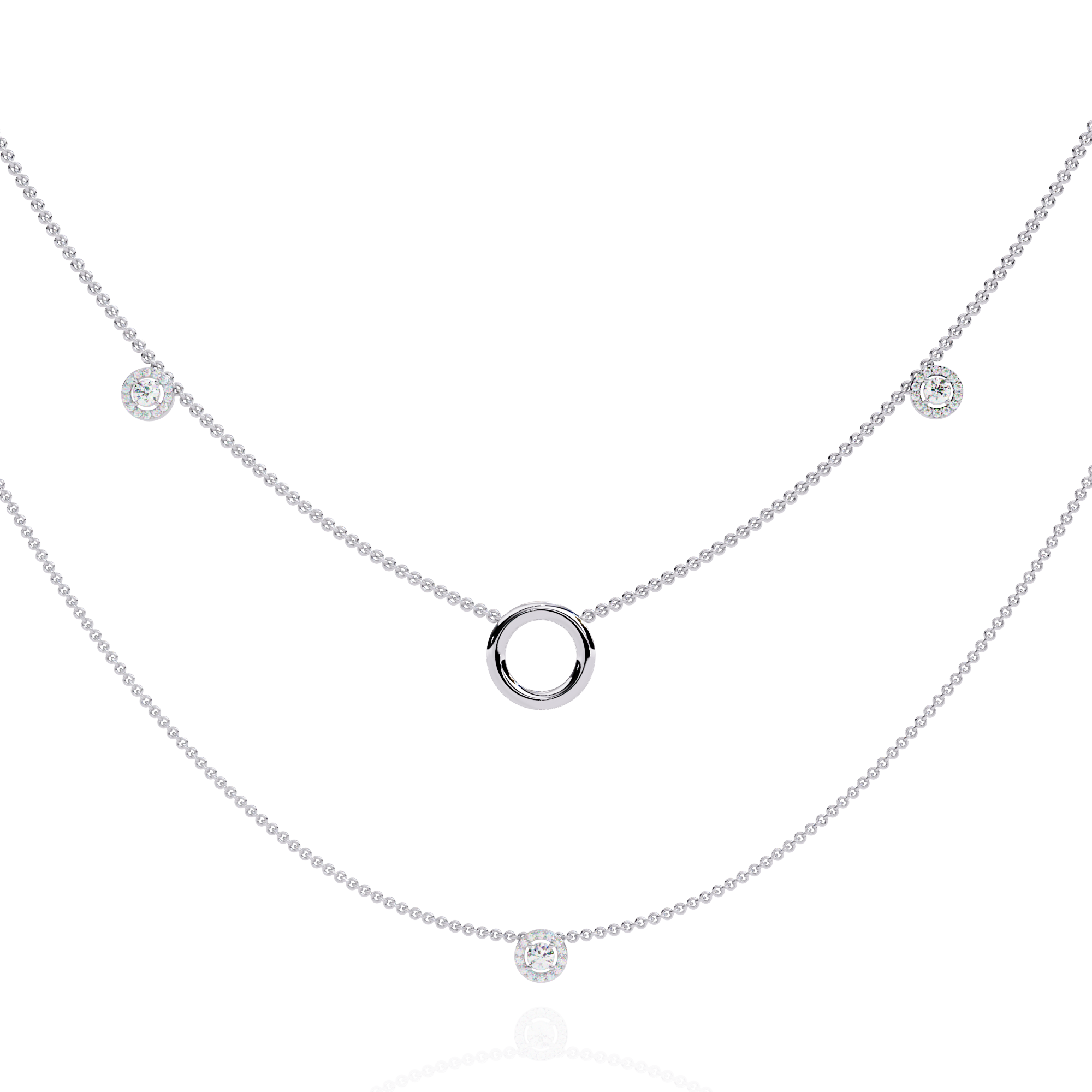 Solitairekart 0.46ct Natural Diamond Trio Charm Necklace-HI Color, VS-SI Clarity