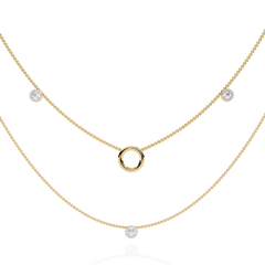 Solitairekart 0.46ct Natural Diamond Trio Charm Necklace- GH Color, VS Clarity