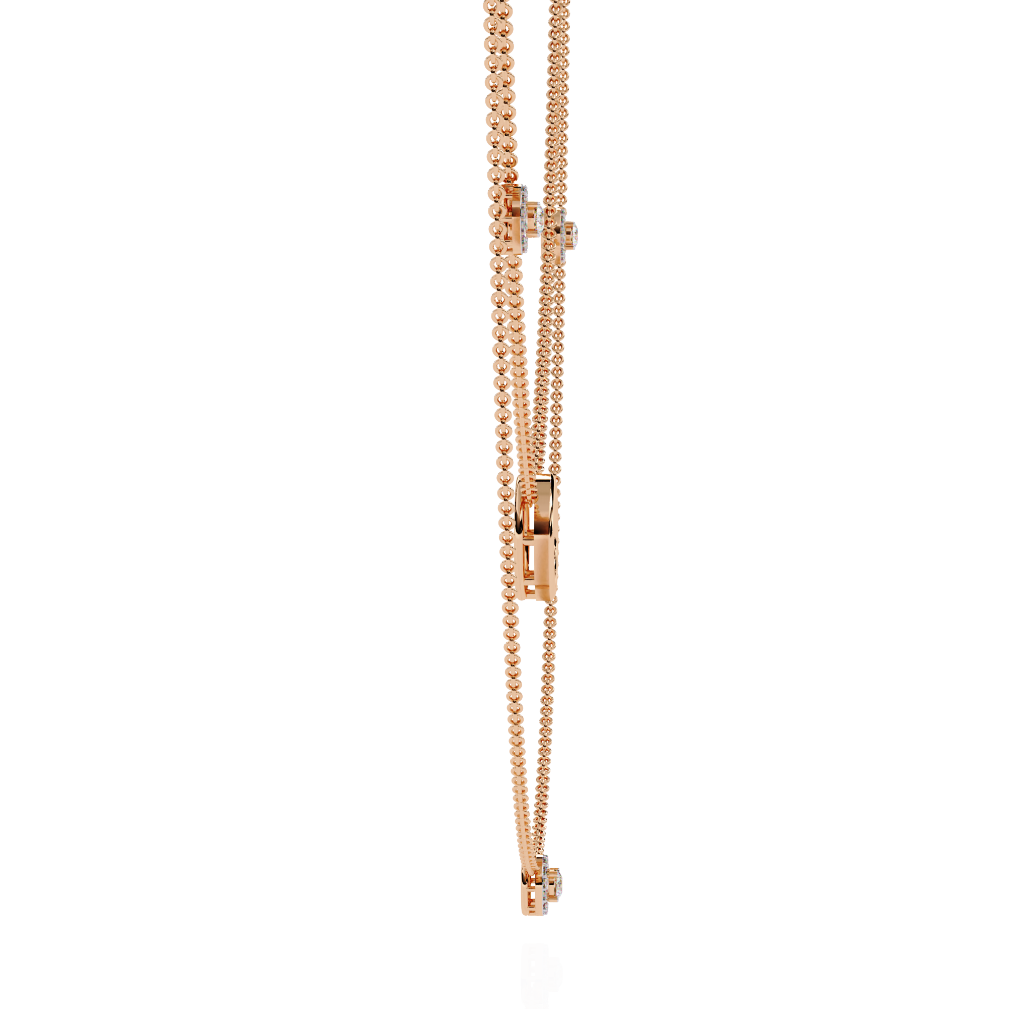 Solitairekart 0.46ct Natural Diamond Trio Charm Necklace-HI Color, VS-SI Clarity