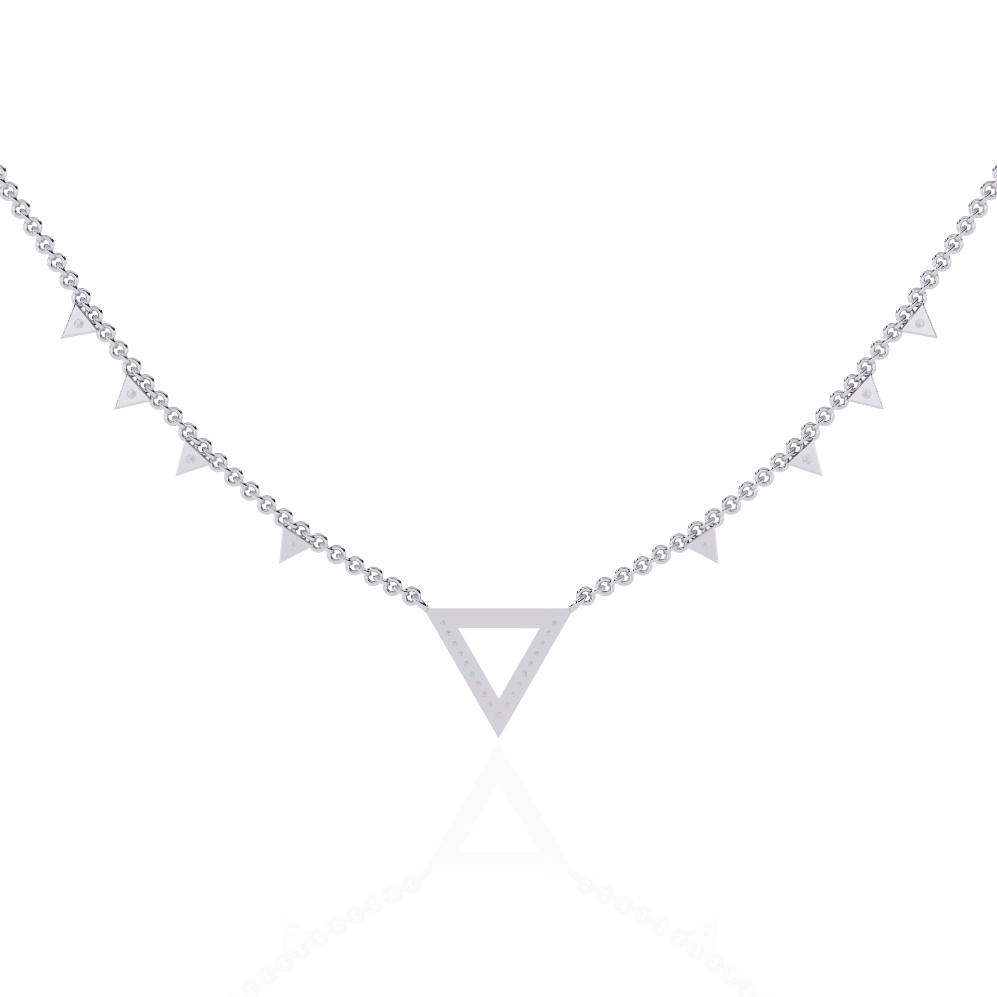 Solitairekart 0.34ct Inverted Natural Diamond Triangle Necklace-HI Color, VS-SI Clarity