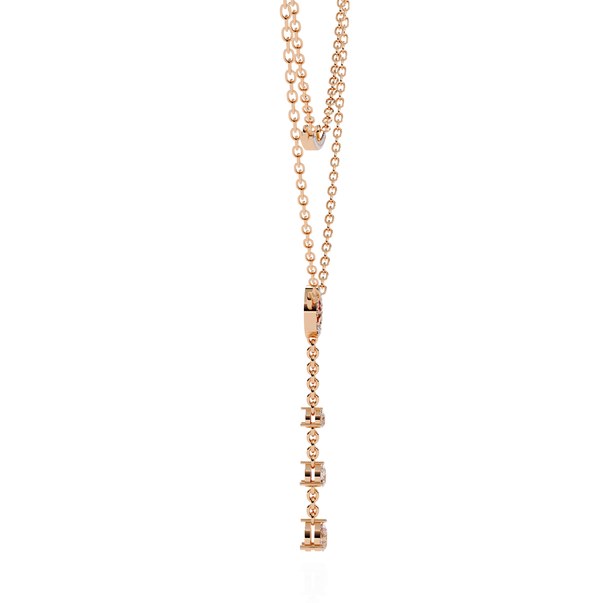 Solitairekart 0.49ct Layered Y-Drop Natural diamond Necklace-HI Color, VS-SI Clarity