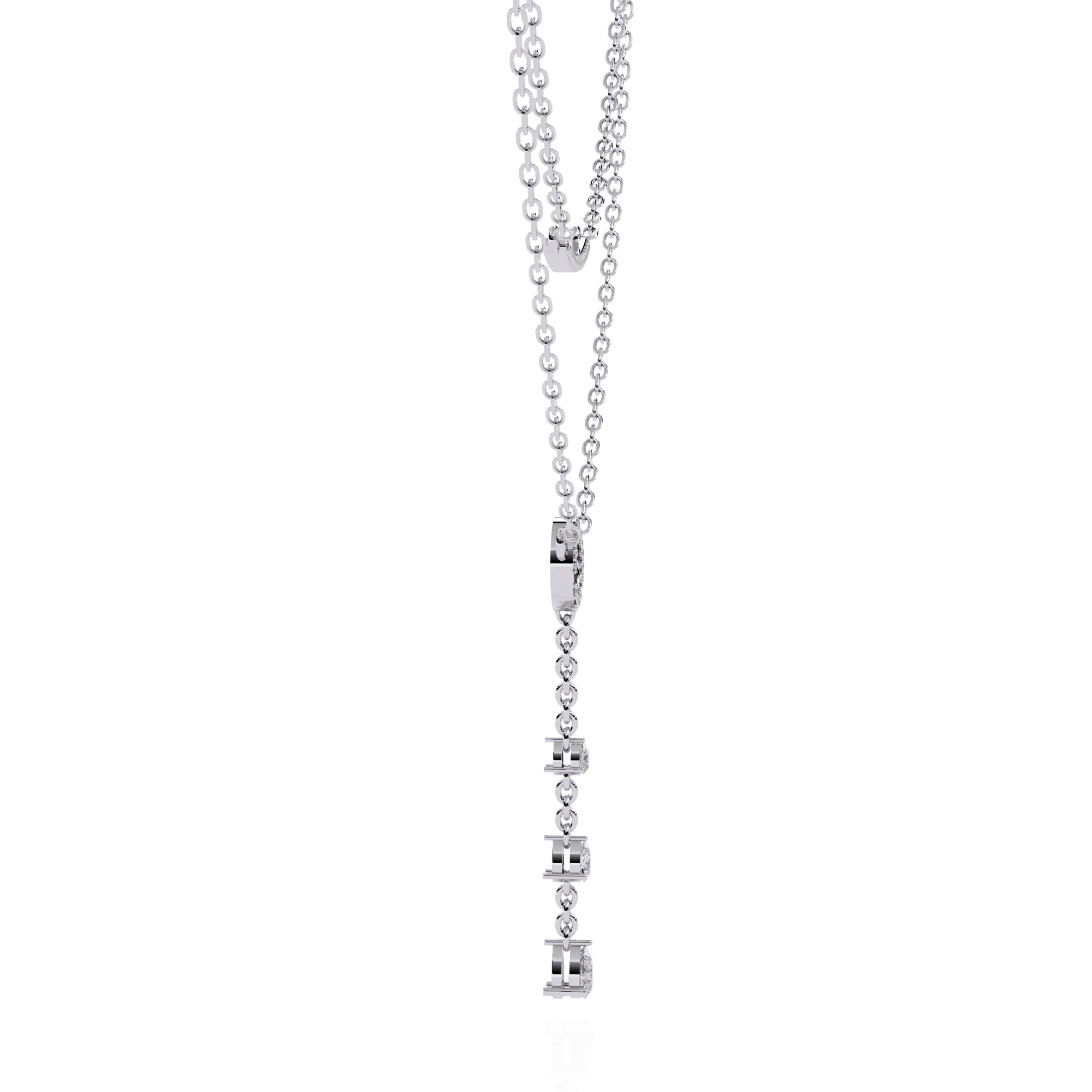 Solitairekart 0.49ct Layered Y-Drop Natural diamond Necklace-HI Color, VS-SI Clarity