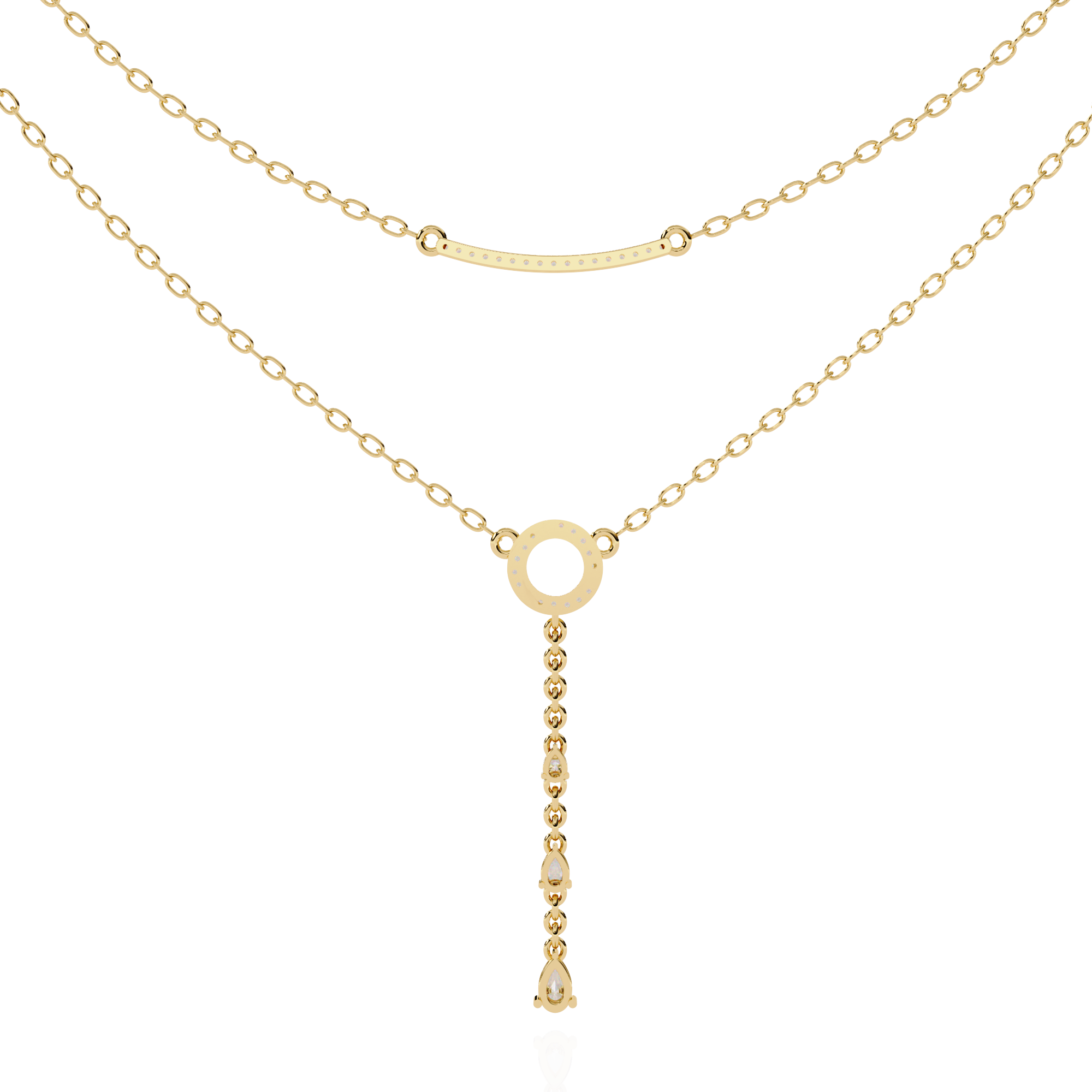 Solitairekart0.49ct Lab Grown Diamond Multi-Strand Necklace