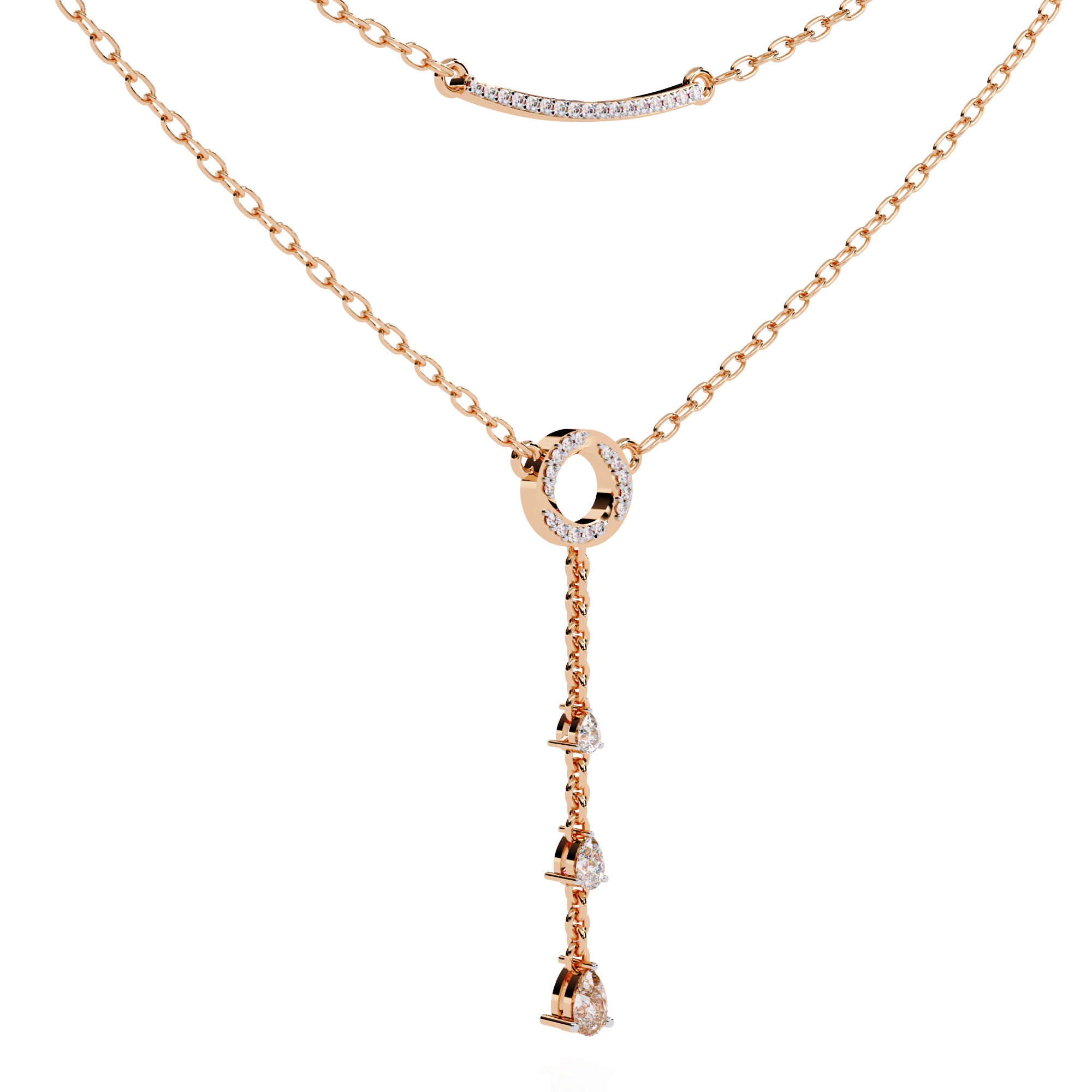 Solitairekart0.49ct Lab Grown Diamond Multi-Strand Necklace