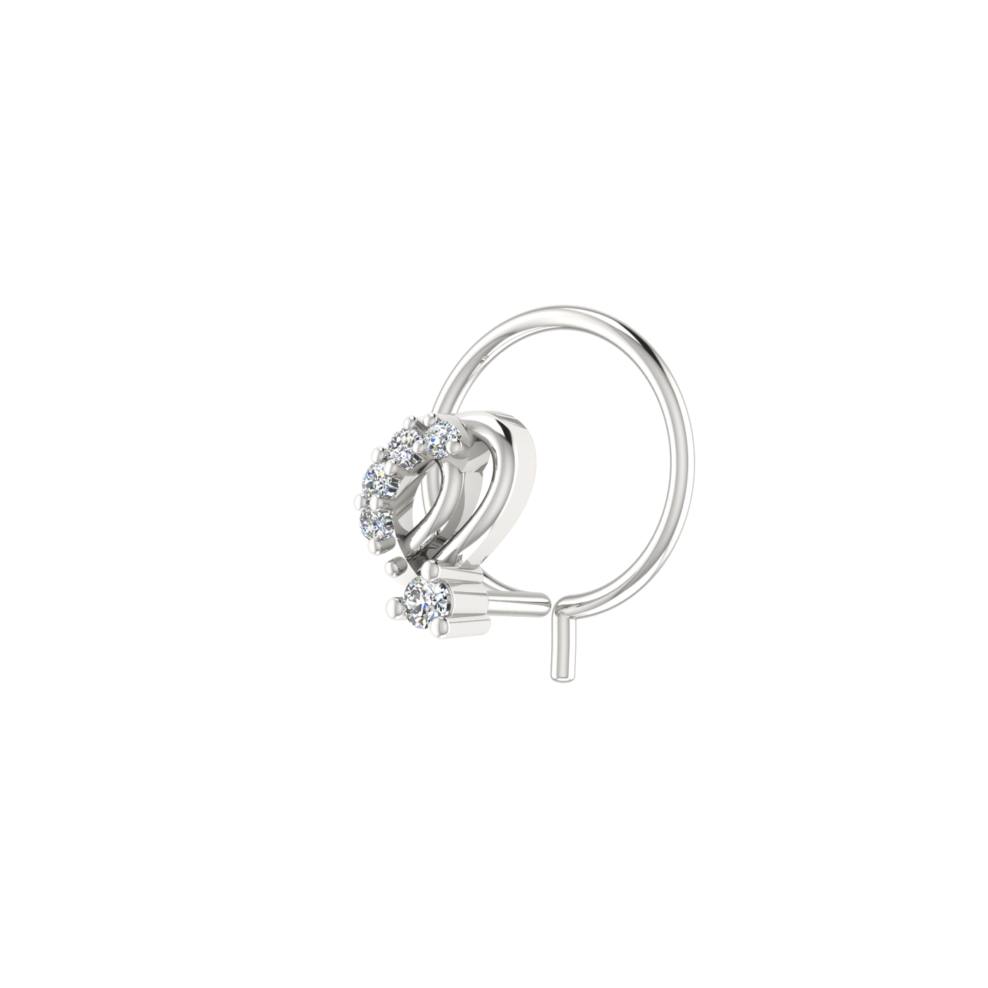 0.037 Carat Lab Grown Diamond Leafy Nose Pin.