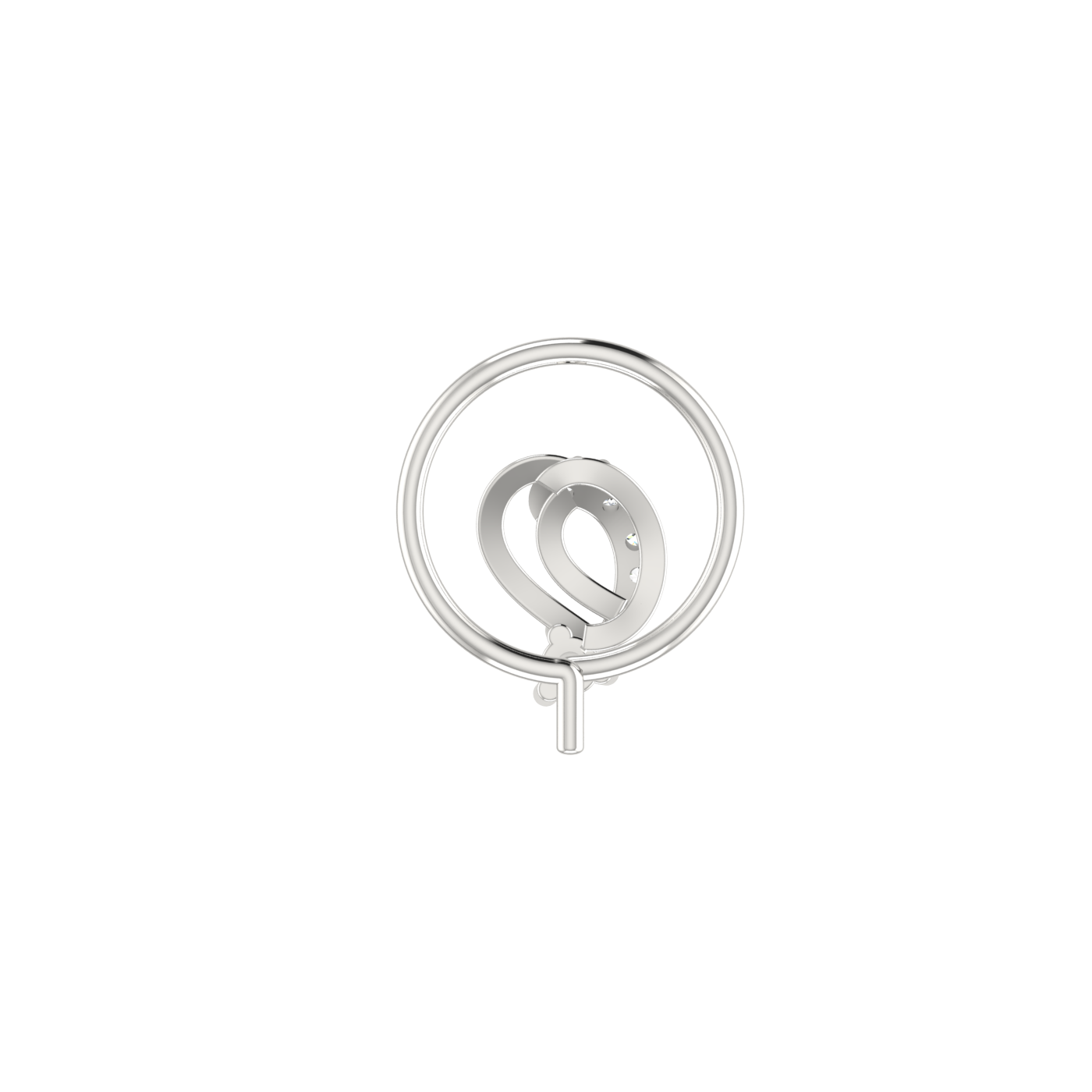 0.037 Carat Lab Grown Diamond Leafy Nose Pin.