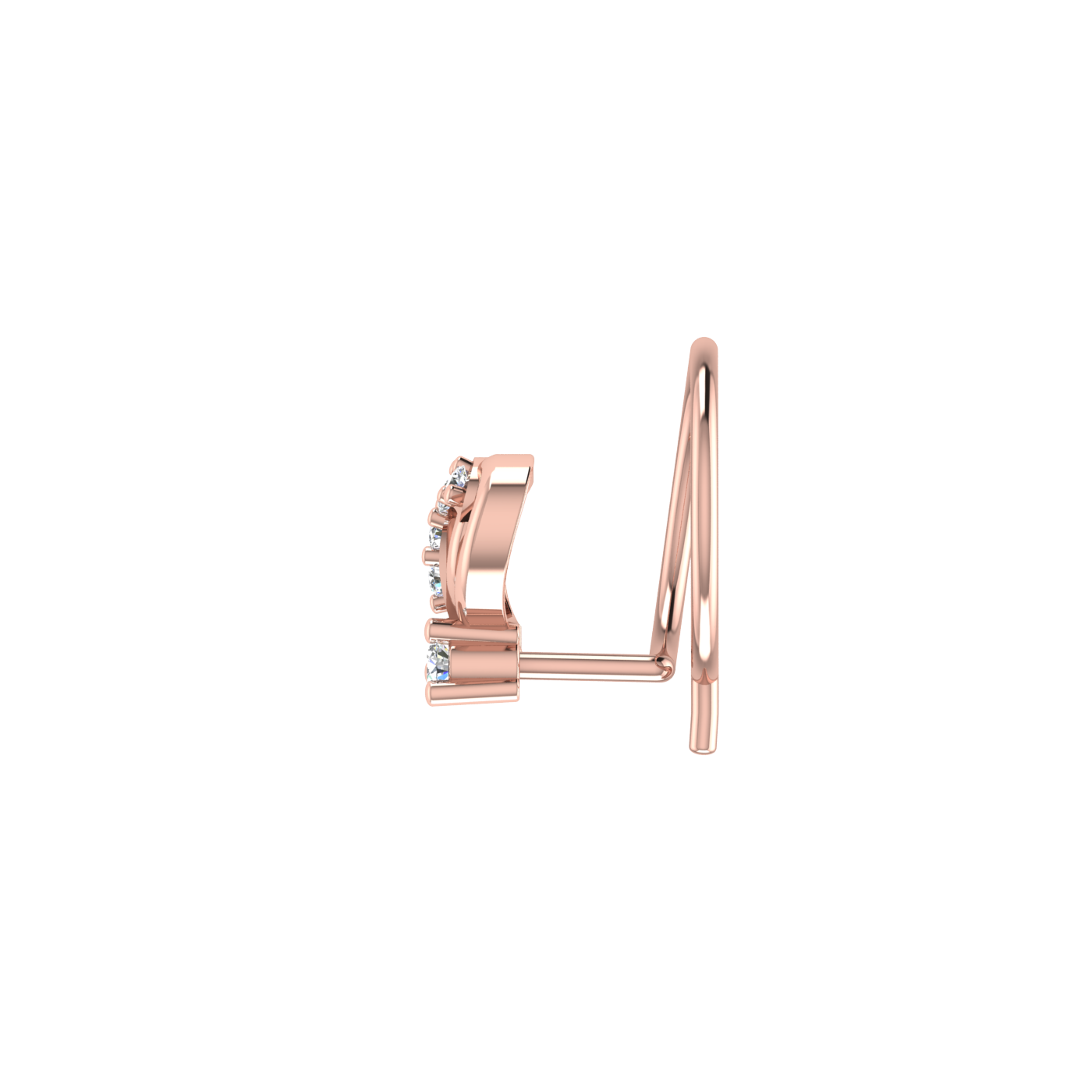 0.037 Carat Lab Grown Diamond Leafy Nose Pin.