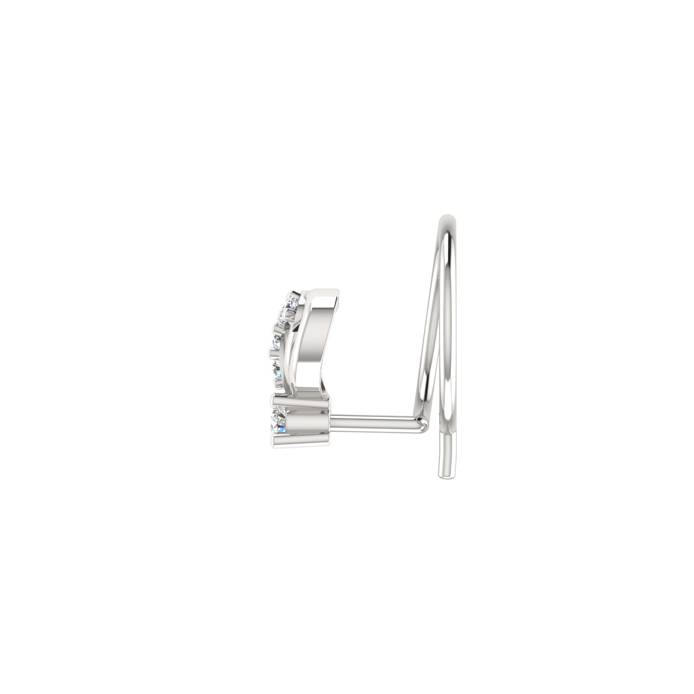 0.037 Carat Lab Grown Diamond Leafy Nose Pin.