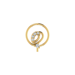 0.037 Carat Lab Grown Diamond Leafy Nose Pin