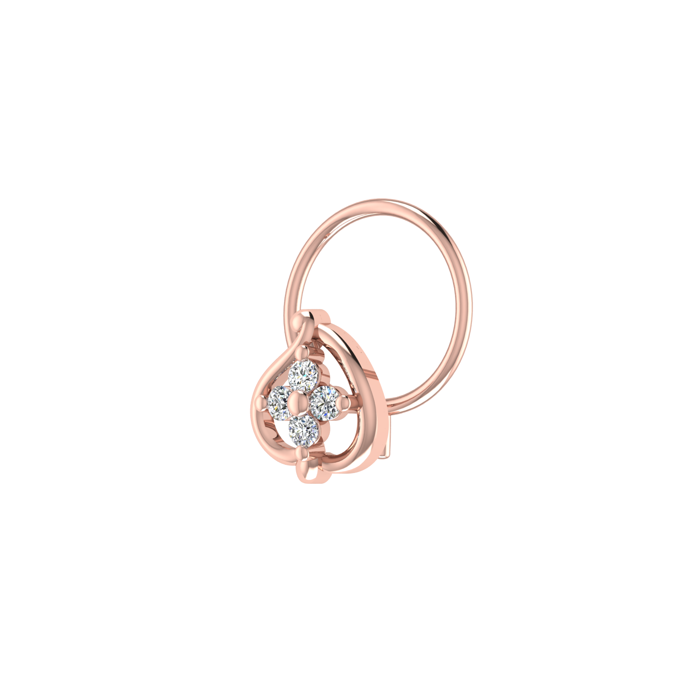 0.5 Carat Lab Grown Diamond Vintage Nose Pin.