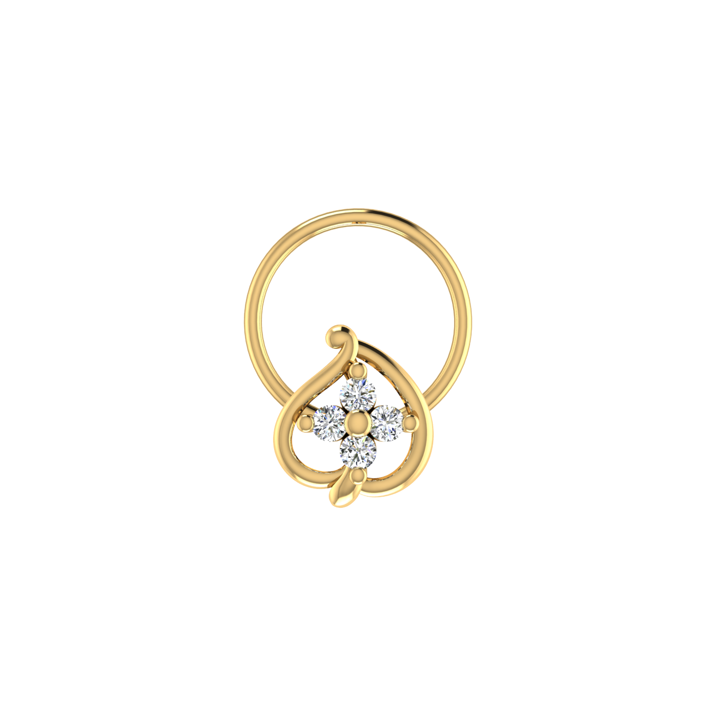 0.5 Carat Lab Grown Diamond Vintage Nose Pin.