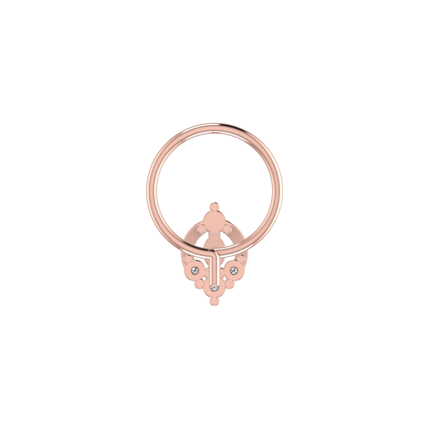 0.06 Carat Lab Grown Diamond Floral Cluster Nose Pin.