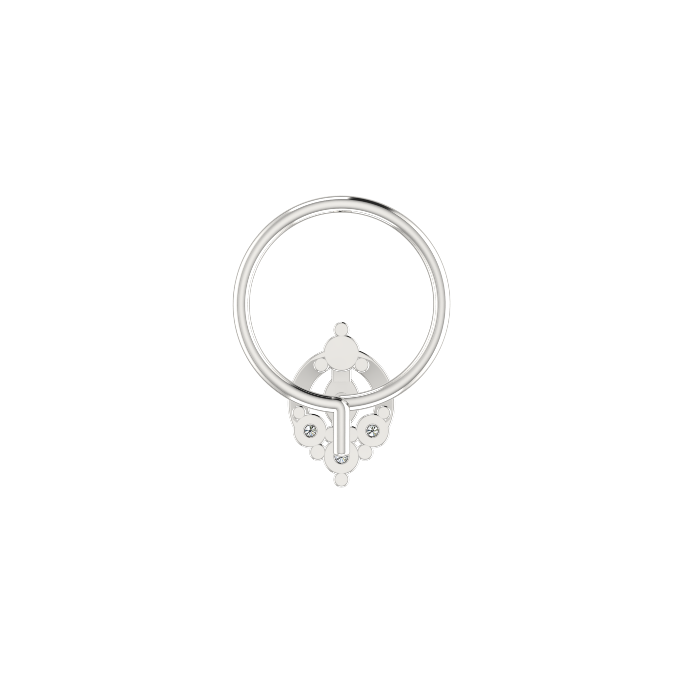 0.06 Carat Lab Grown Diamond Floral Cluster Nose Pin.