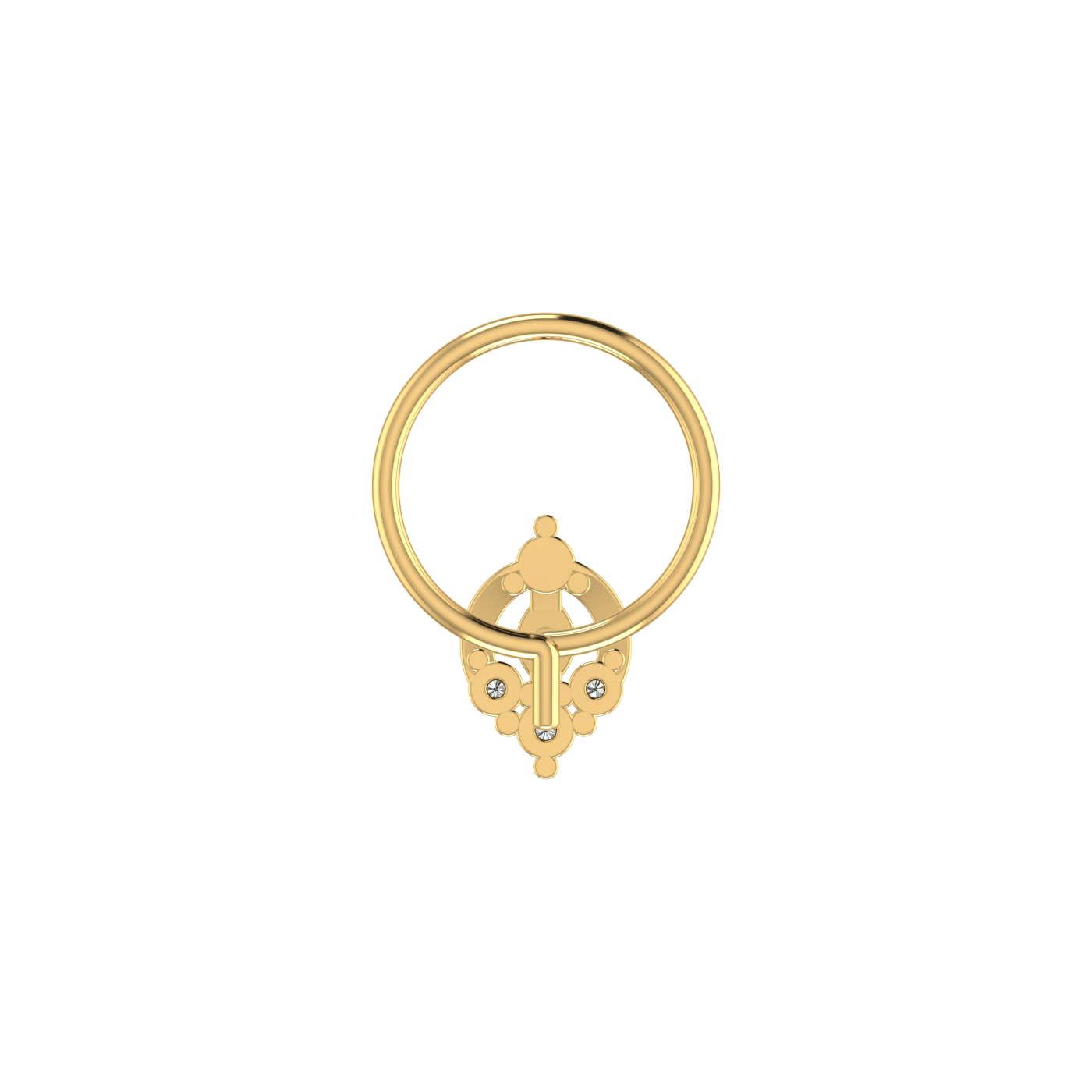 0.06 Carat Lab Grown Diamond Floral Cluster Nose Pin.