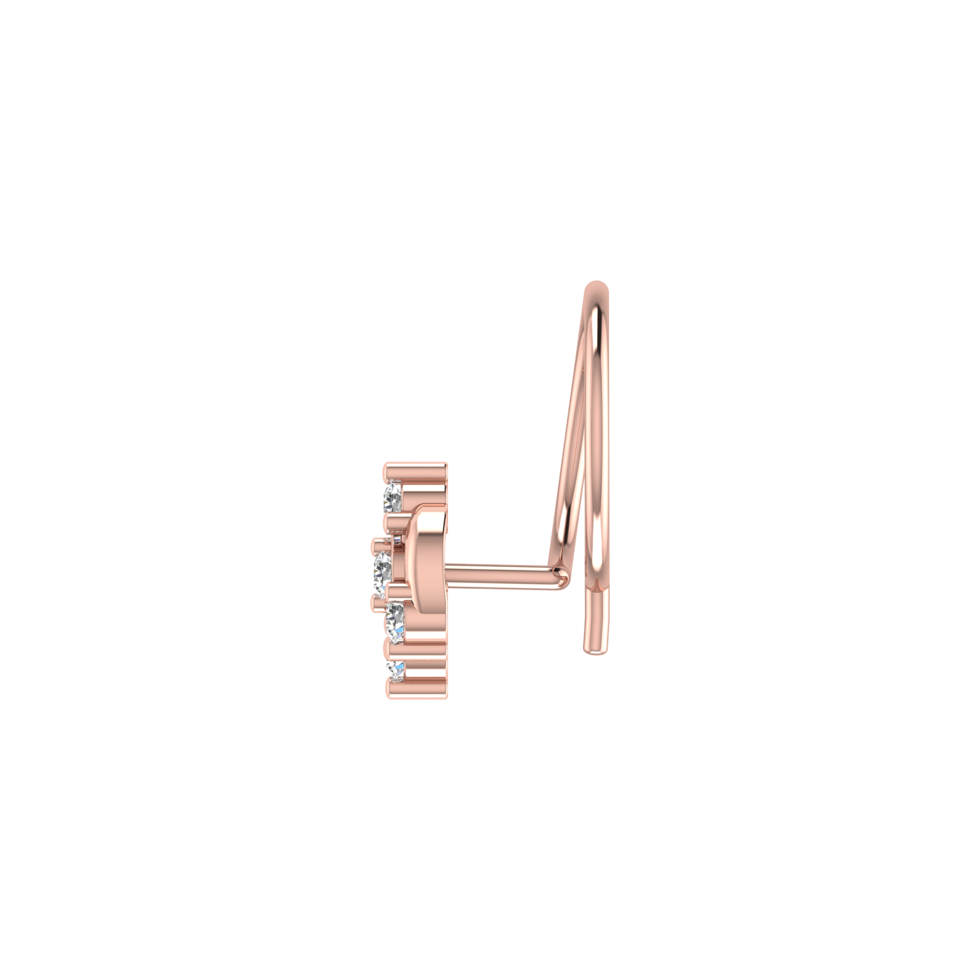 0.06 Carat Lab Grown Diamond Floral Cluster Nose Pin.