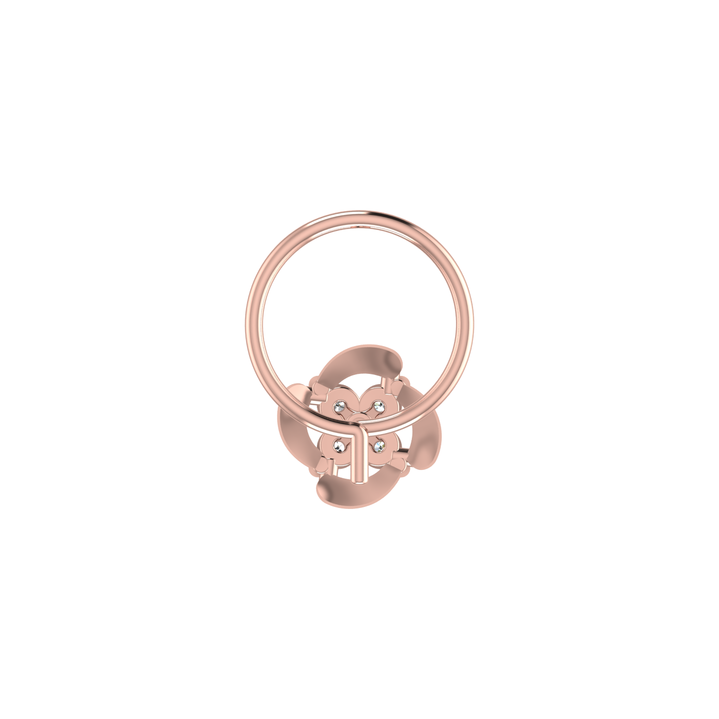 0.07 Carat Lab Grown Diamond Floral Cluster Nose Pin.