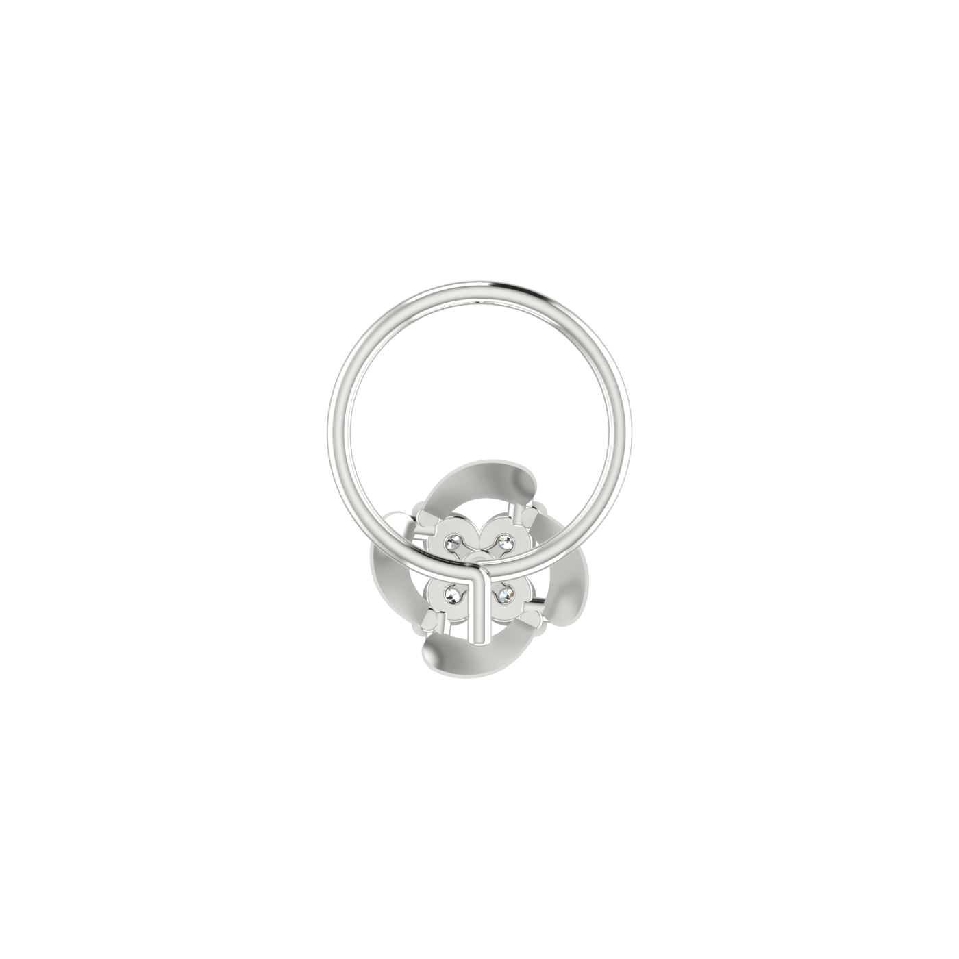 0.07 Carat Lab Grown Diamond Floral Cluster Nose Pin.