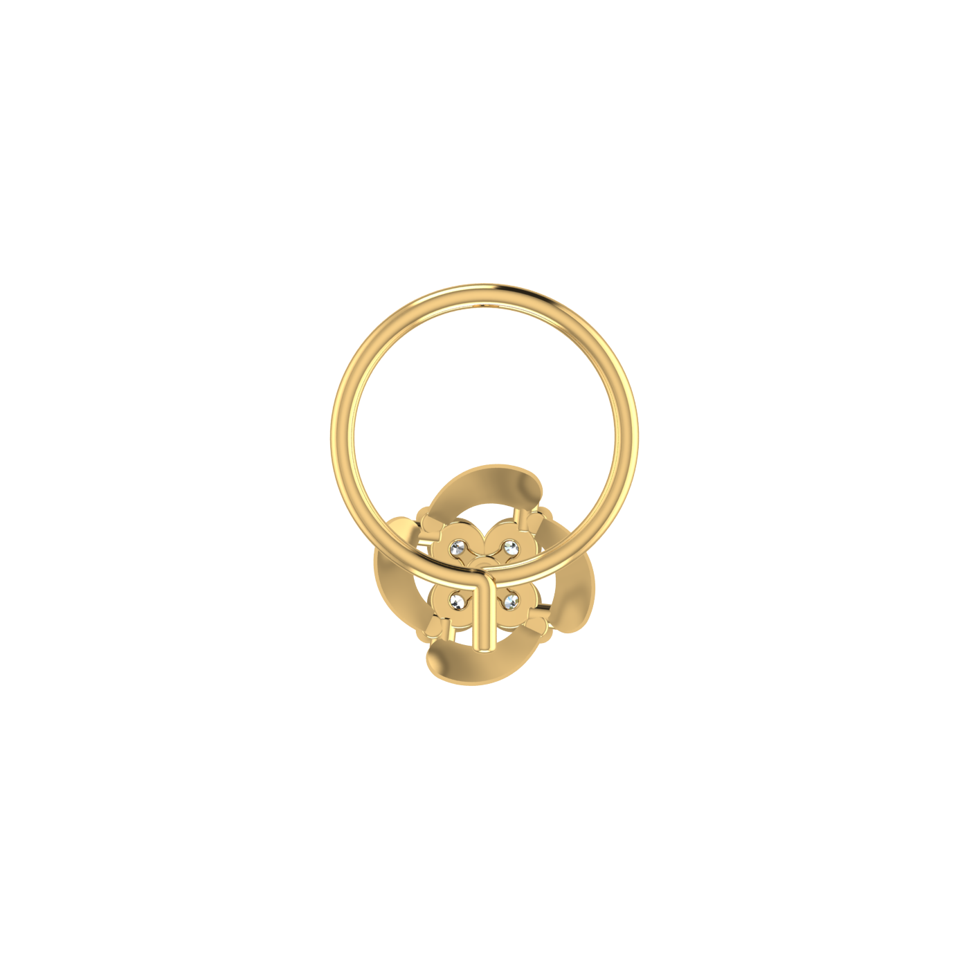 0.07 Carat Lab Grown Diamond Floral Cluster Nose Pin.