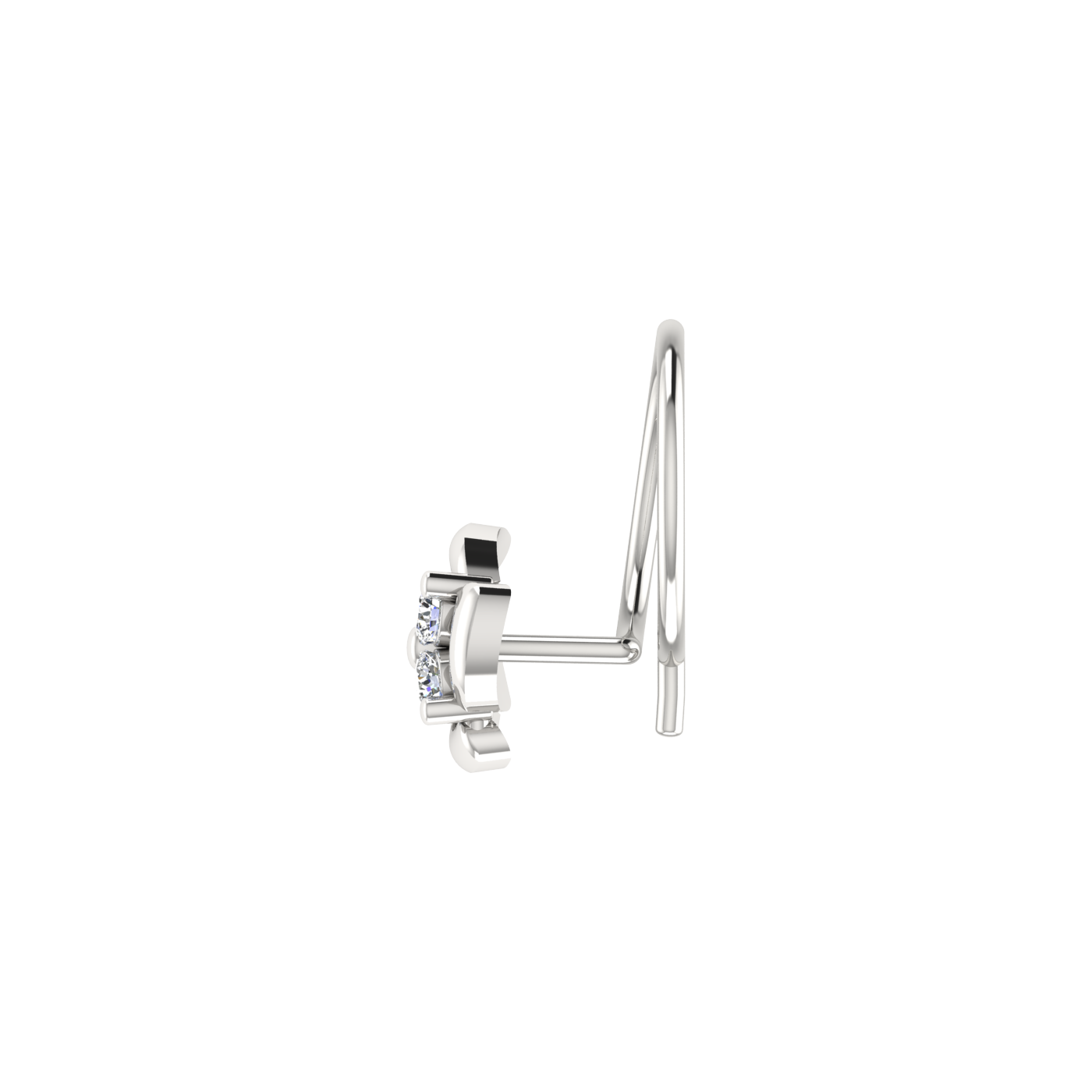 0.07 Carat Lab Grown Diamond Floral Cluster Nose Pin.