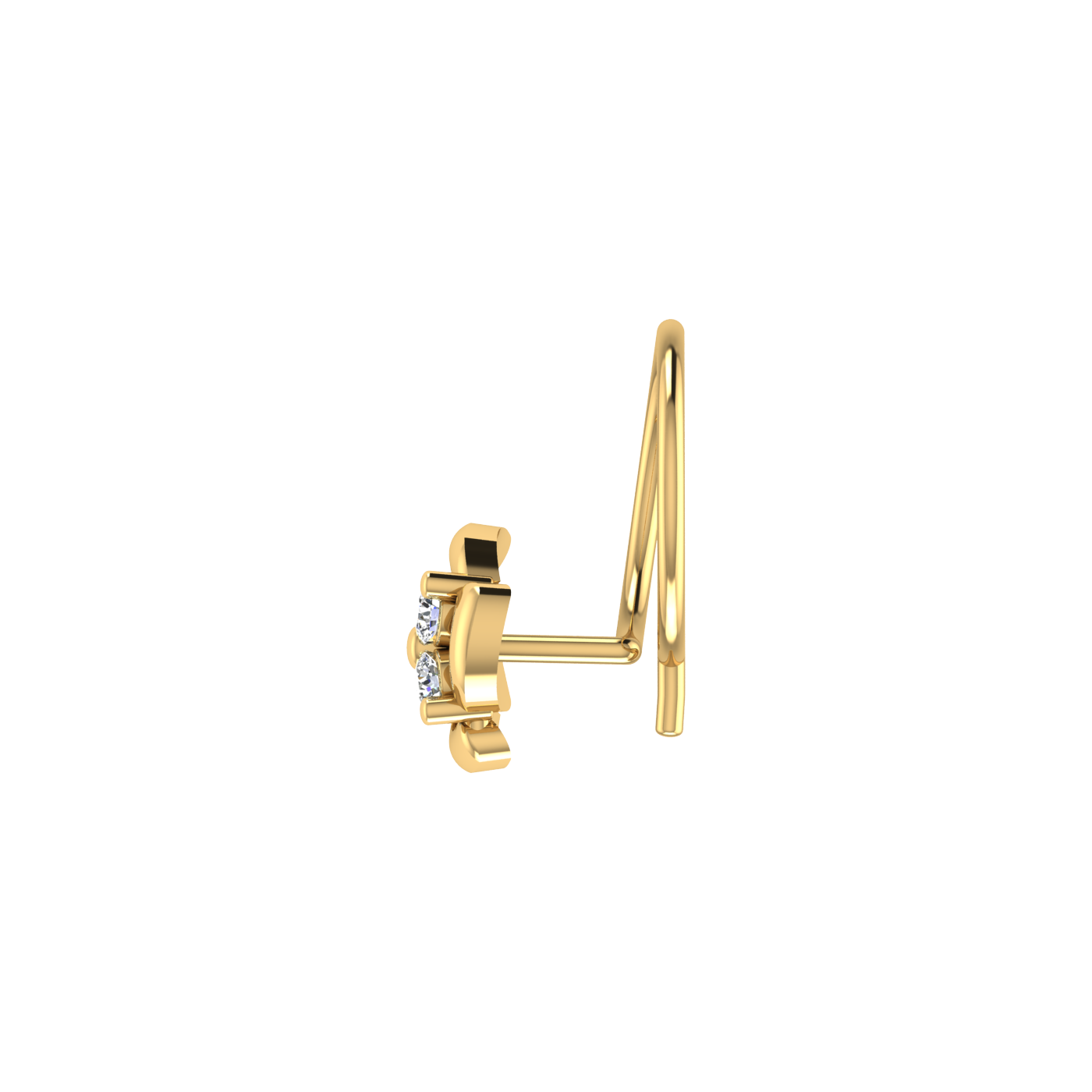 0.07 Carat Lab Grown Diamond Floral Cluster Nose Pin.