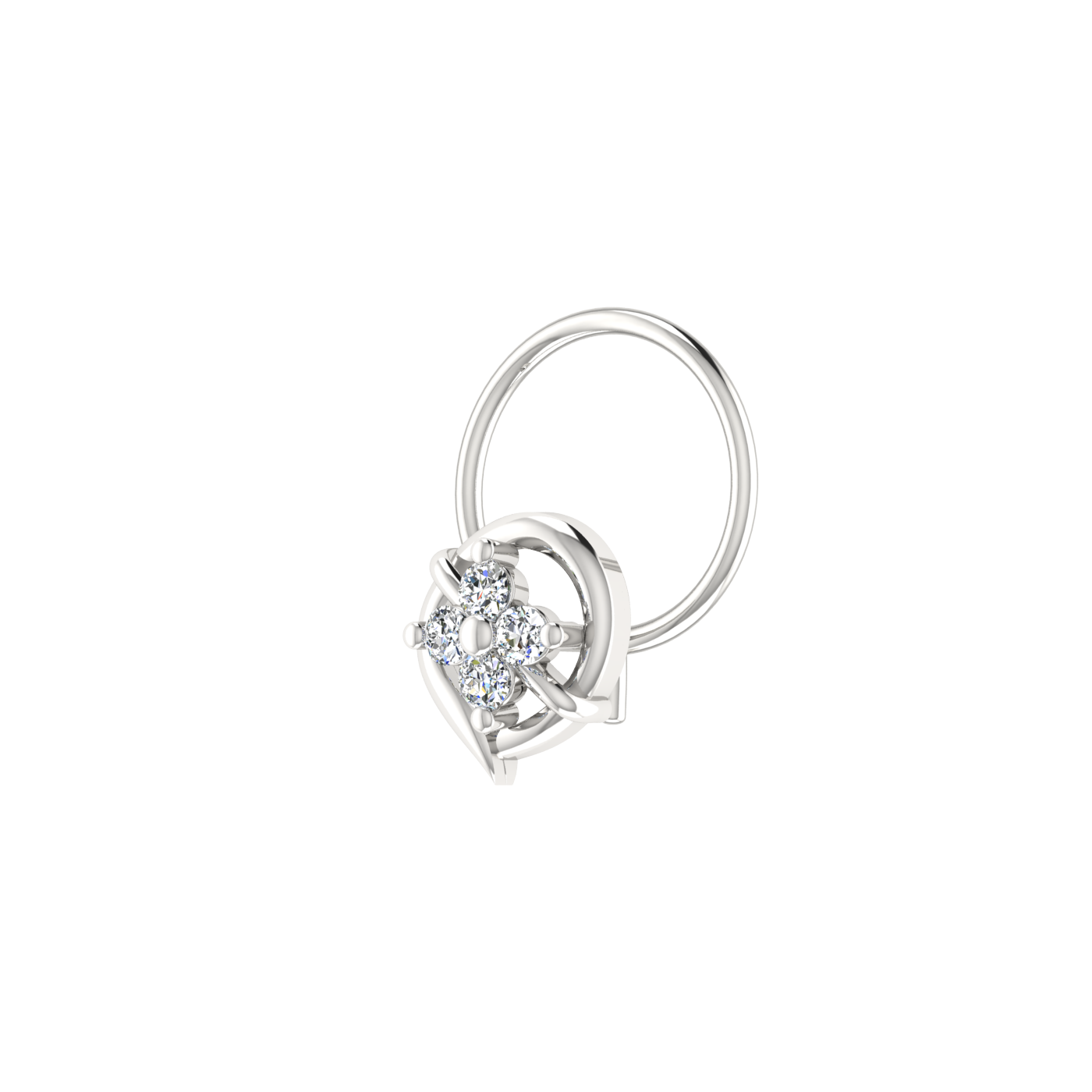 0.06 Carat Lab Grown Diamond Floral Nose Pin.