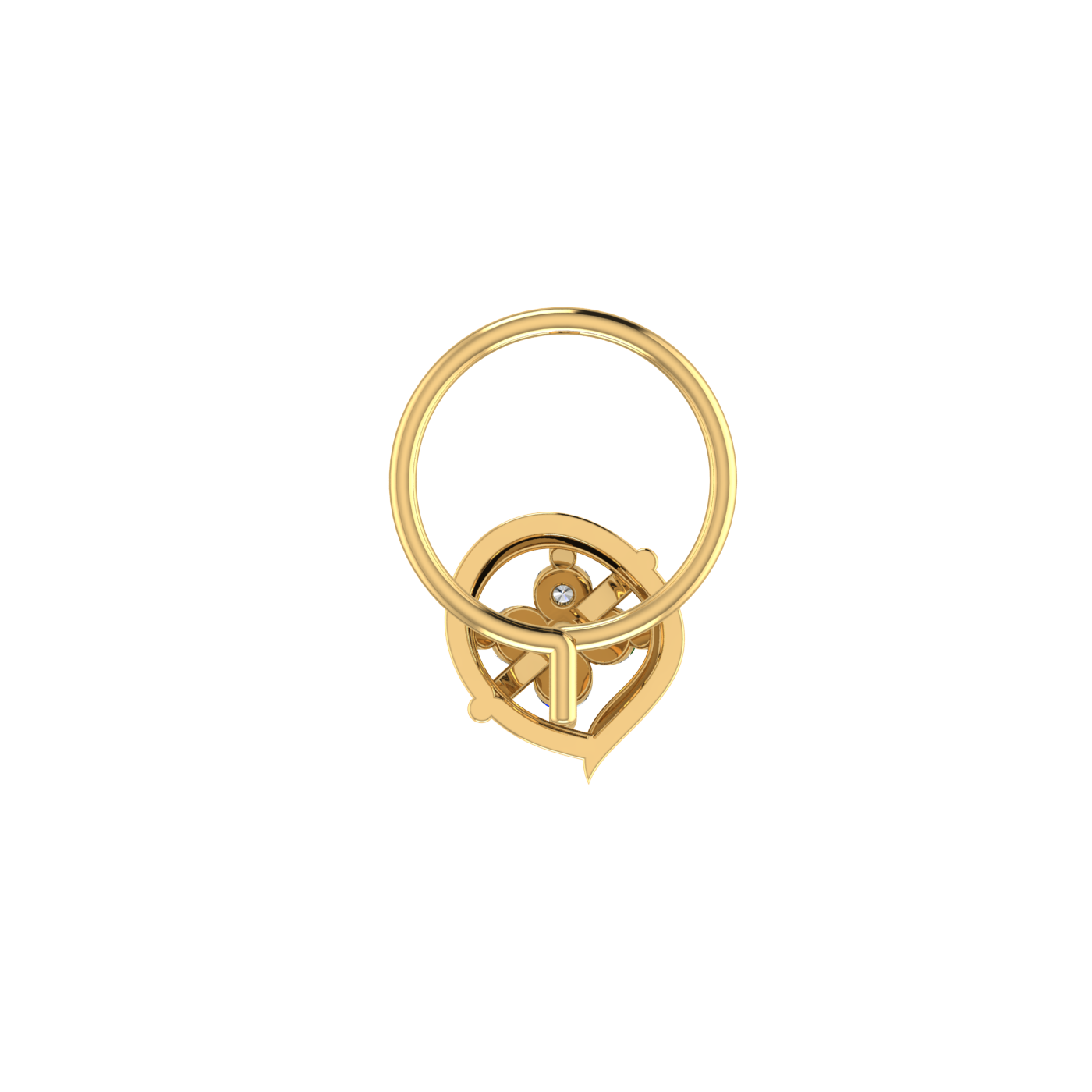 0.06 Carat Lab Grown Diamond Floral Nose Pin.