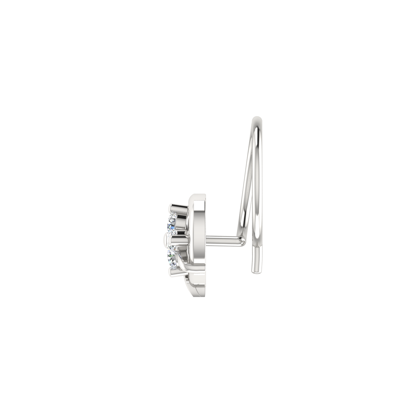 0.06 Carat Lab Grown Diamond Floral Nose Pin.