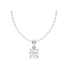 14k White Gold Studded 1 Carat Lab Grown Diamond  Pendant With D Color VS1 Clarity
