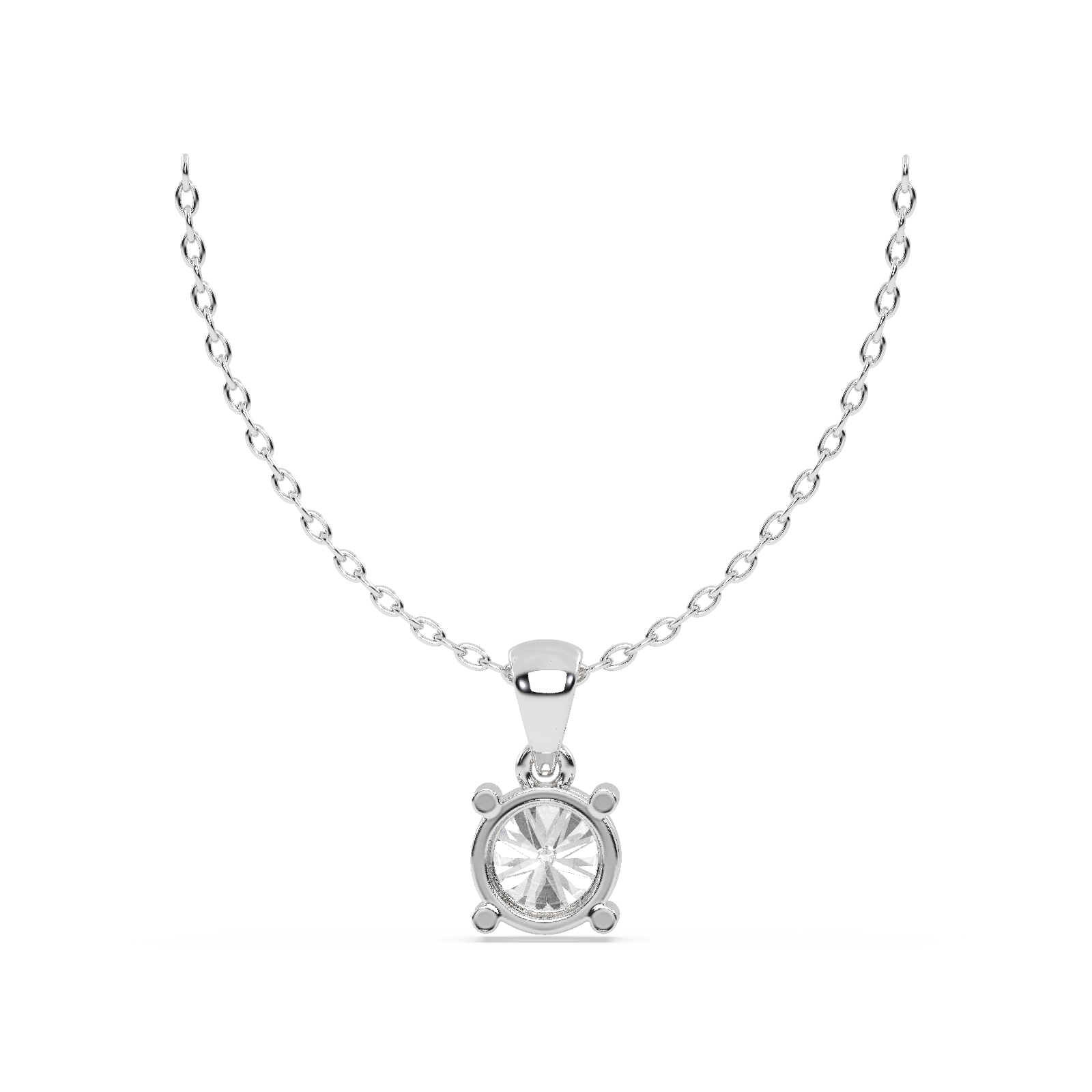 14k Wight Gold Studded 1 Carat Lab Grown Diamond  Pendent With D Color VS1 Clarity.