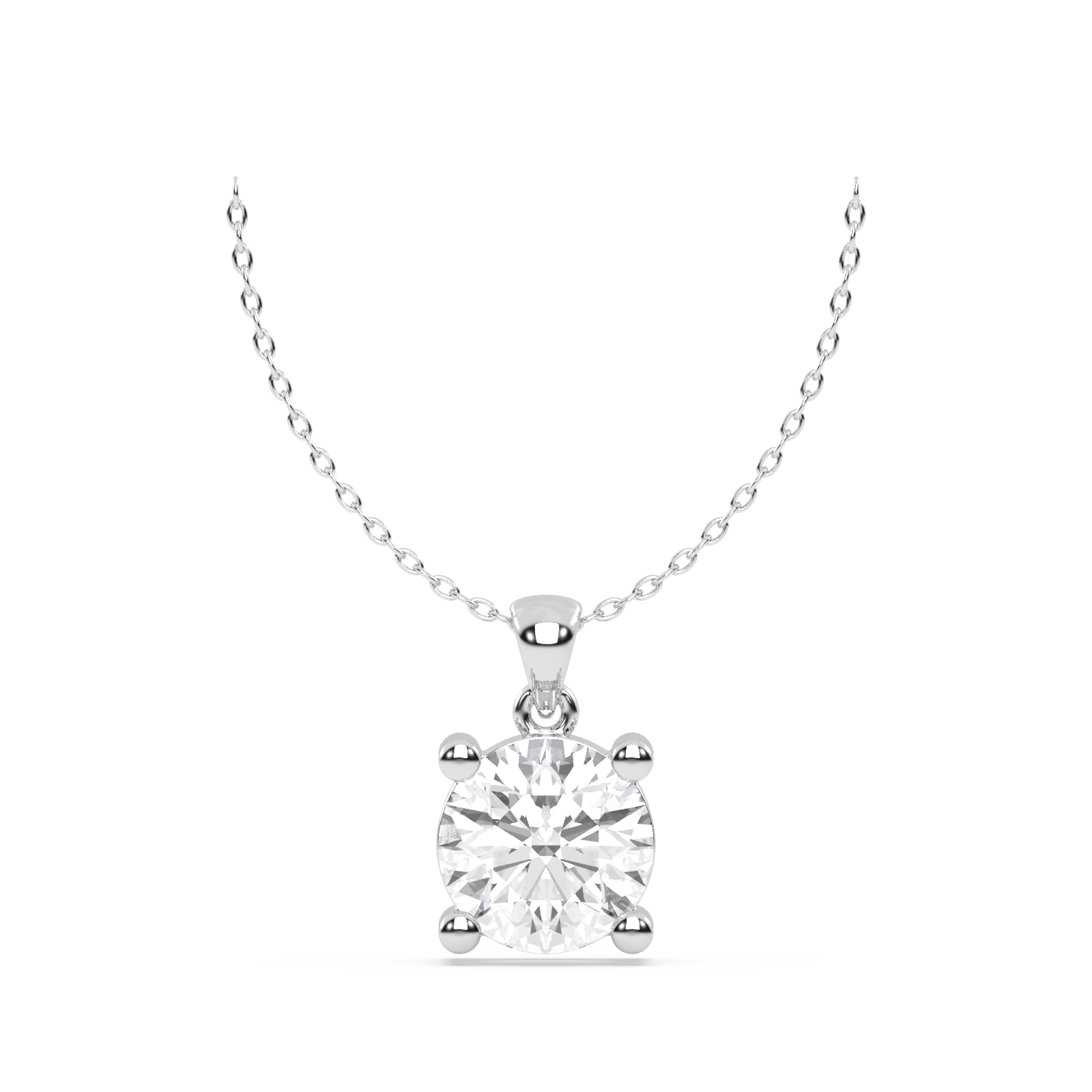 14k Wight Gold Studded 4.91 Carat Lab Grown Diamond Pendent Round Cut With E Color VS1 Clarity.