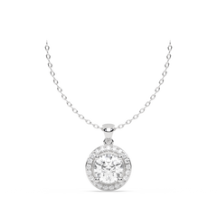 Classic Halo 1.922ct Round Shape F/VS1 Lab-Grown Diamond Pendant Necklace