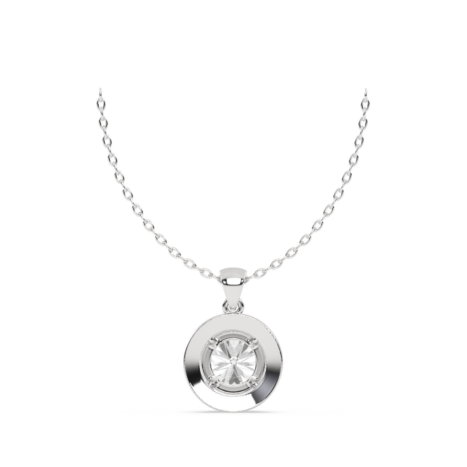 1.922ct Round Halo Lab Grown Diamond Pendant Necklace