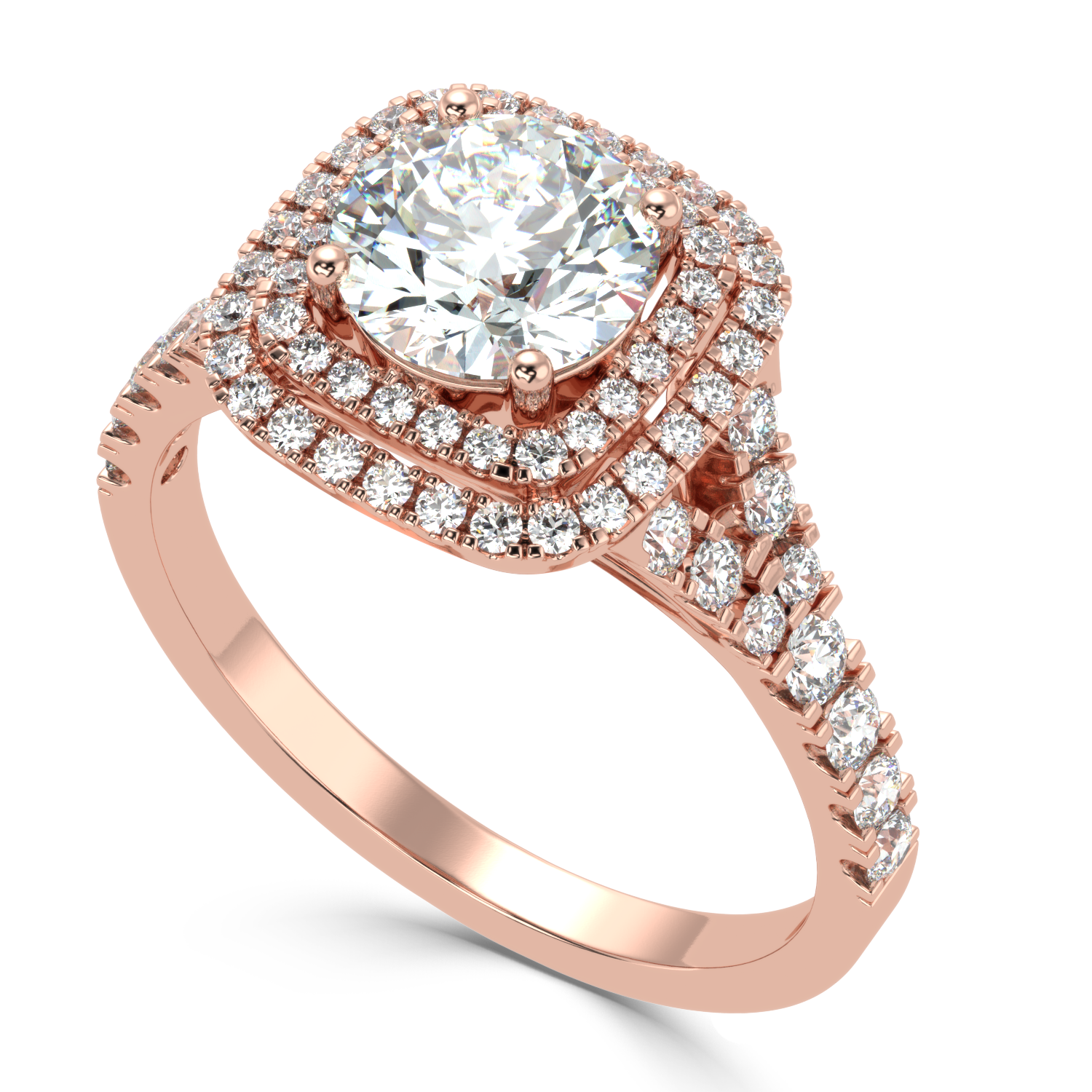 Buy 1.34Ct Halo Design Natural Diamond Ring | SolitaireKart