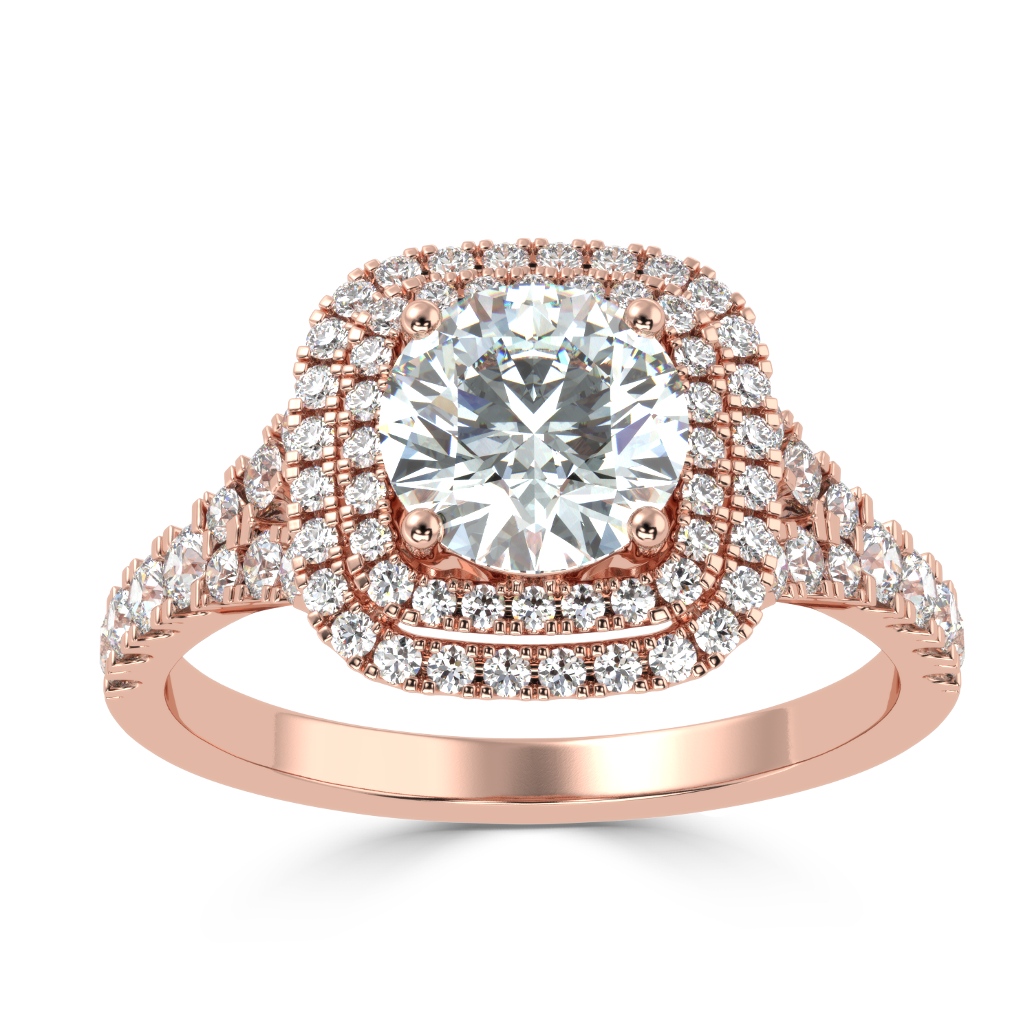 Buy 1.34Ct Halo Design Natural Diamond Ring | SolitaireKart