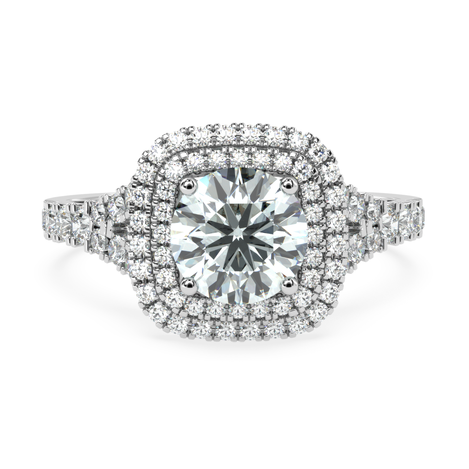 Buy 1.34Ct Halo Design Natural Diamond Ring | SolitaireKart