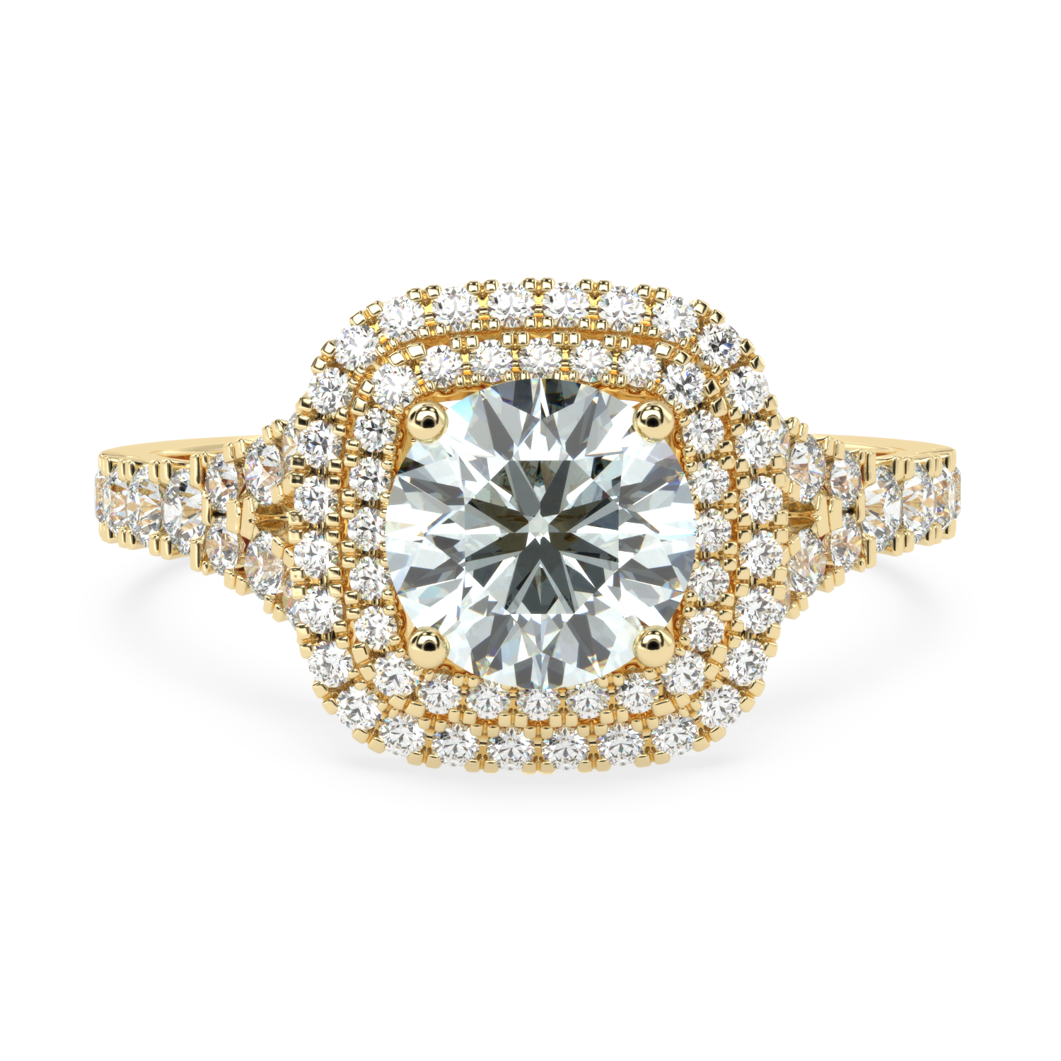 Buy 1.34Ct Halo Design Natural Diamond Ring | SolitaireKart