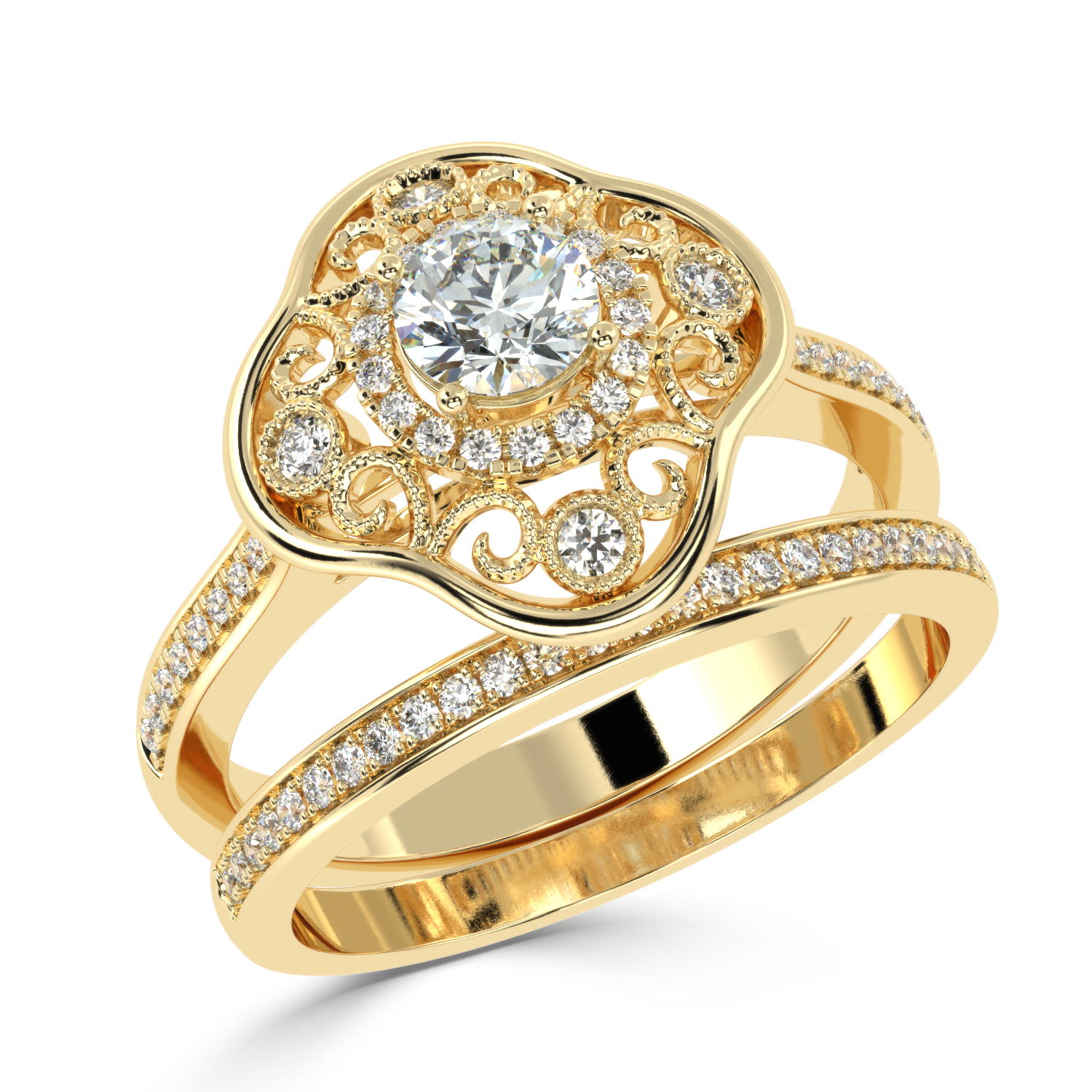 Buy 0.63Ct Vintage Natural Diamond Ring in |  SolitaireKart