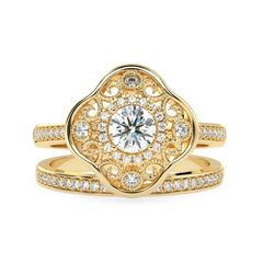 0.63 Carat G Color VS1 Clarity Diamond Studded Natural Diamond Ring